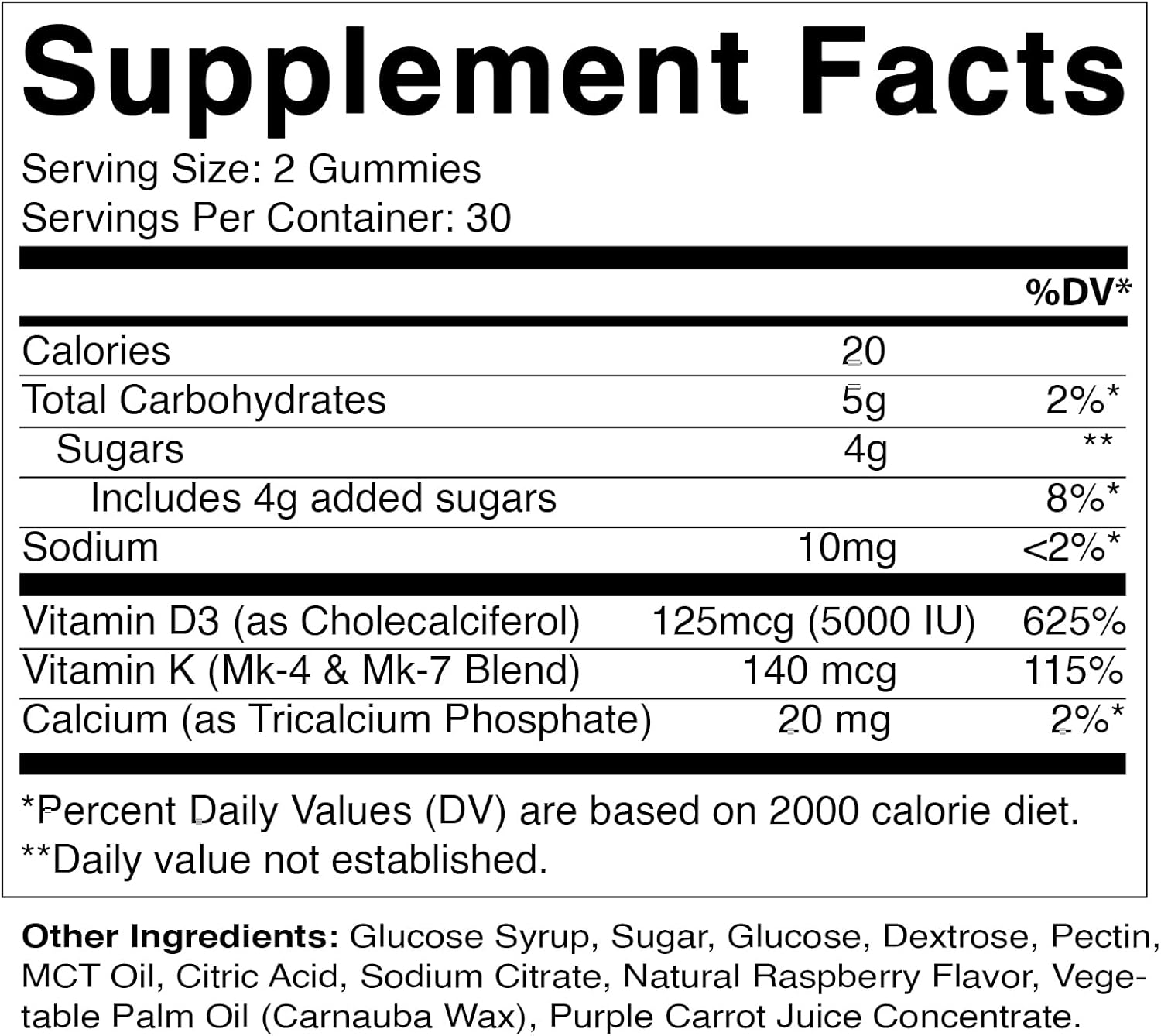 Plant-Based Vitamin D3 K2 Gummies - 60 Count - Supports Bone, Heart, & Immune Health - Non-GMO, Gluten-Free