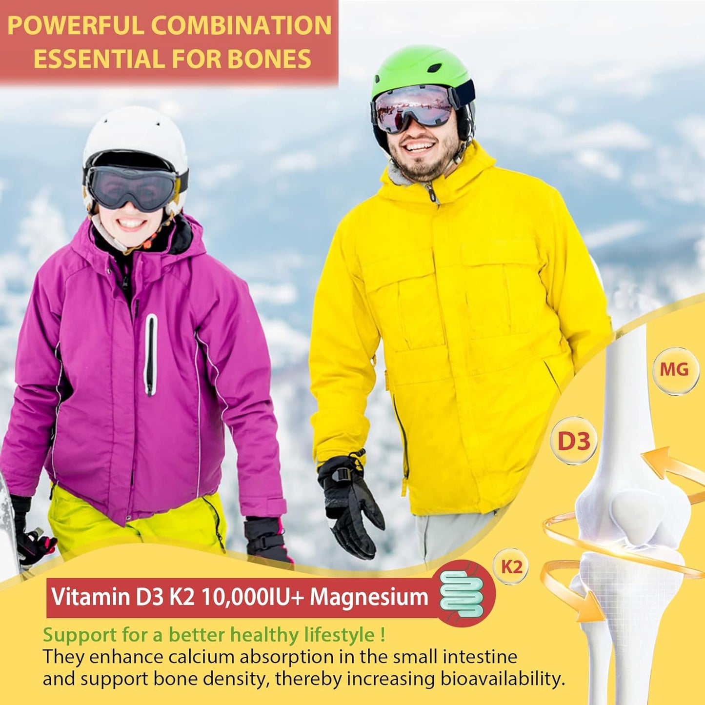 Plant-Based Vitamin D3 K2 Softgels with Omega 3, Magnesium, and Methyl B12 - 2 Pack for Bone, Muscle, and Immune Support