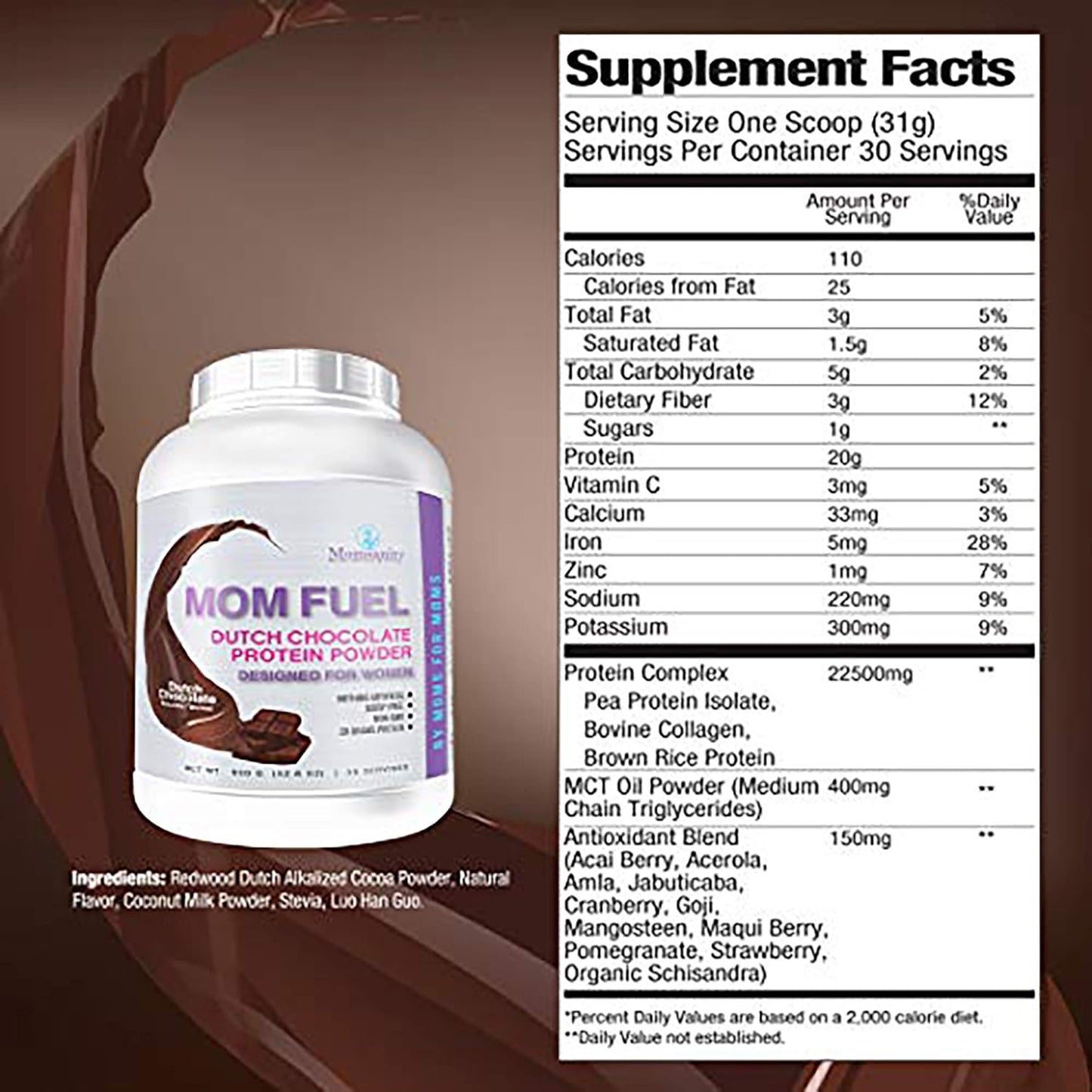 Plant & Collagen Protein Powder for Women - Dairy Free Meal Replacement with 20g Protein (Dutch Chocolate + Vanilla)
