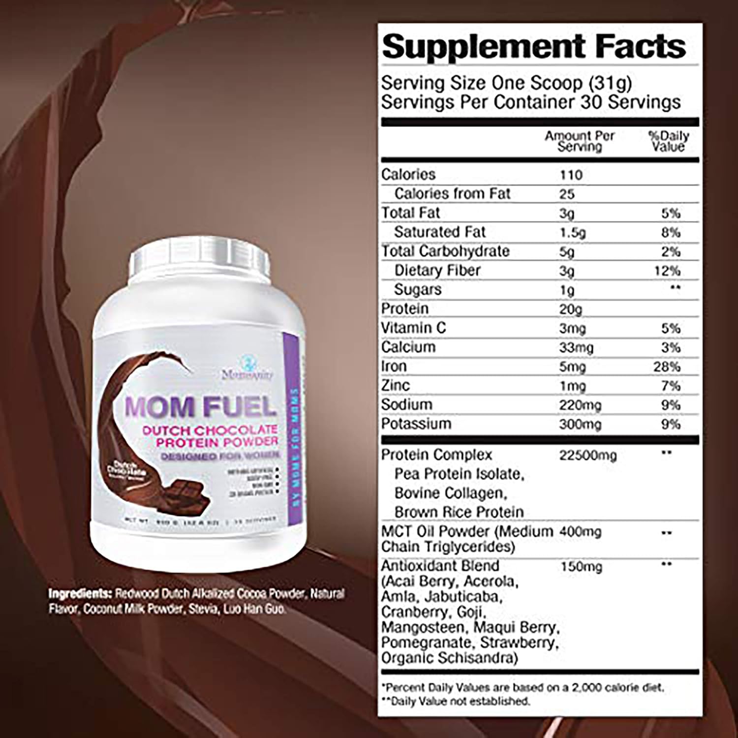 Plant & Collagen Protein Powder for Women - Dairy Free Meal Replacement with 20g Protein (Dutch Chocolate + Vanilla)