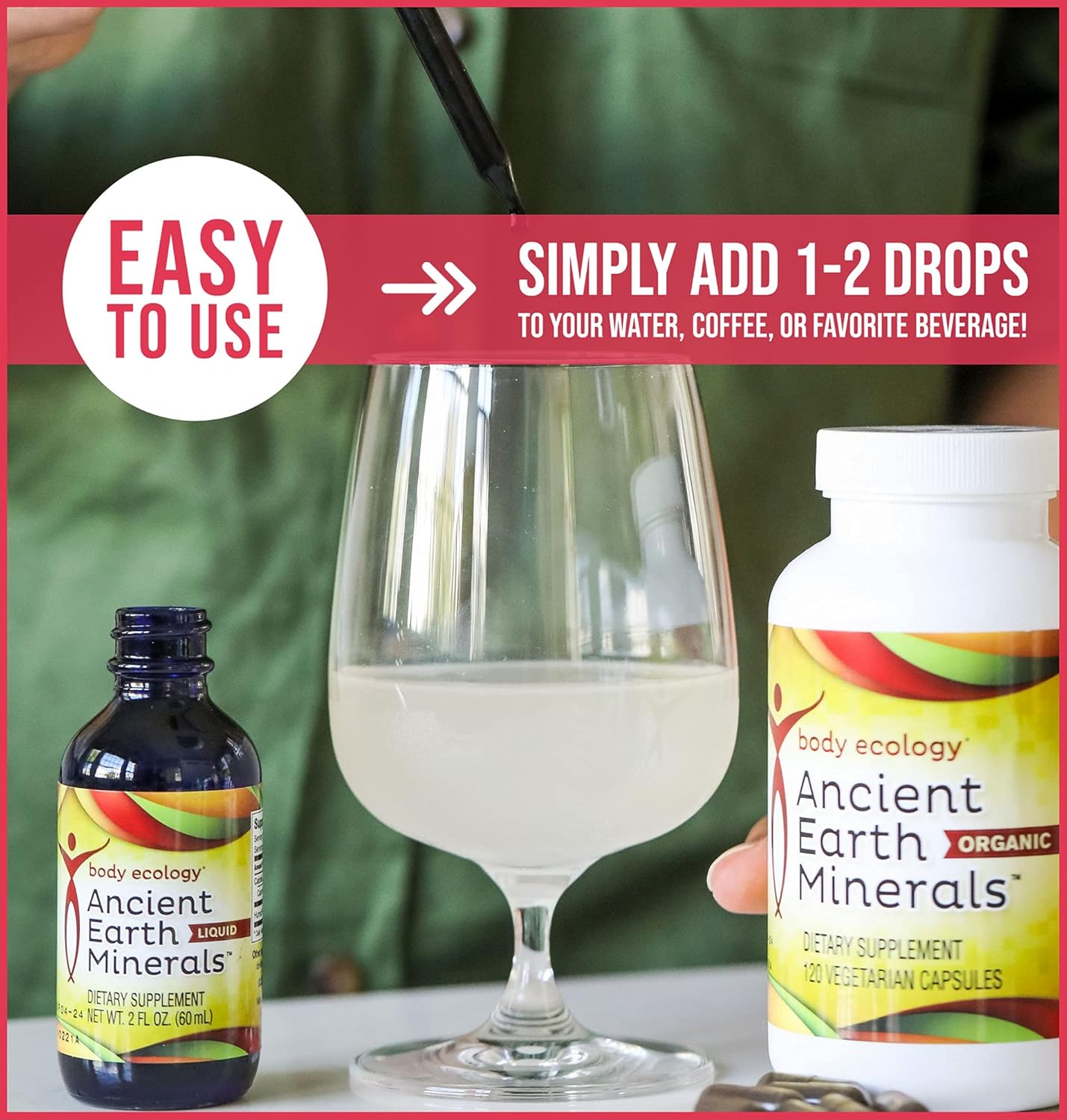 Plant-Derived Trace Mineral Liquid Supplement for Immune Support | Fast-Absorbing Electrolyte Solution | Body Ecology Ancient Earth Liquid Minerals | 60 Servings