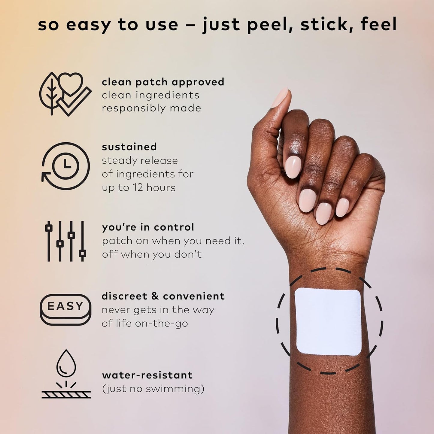 Plant Powered Energy Support Patches with Caffeine and Rhodiola - 16 Pack