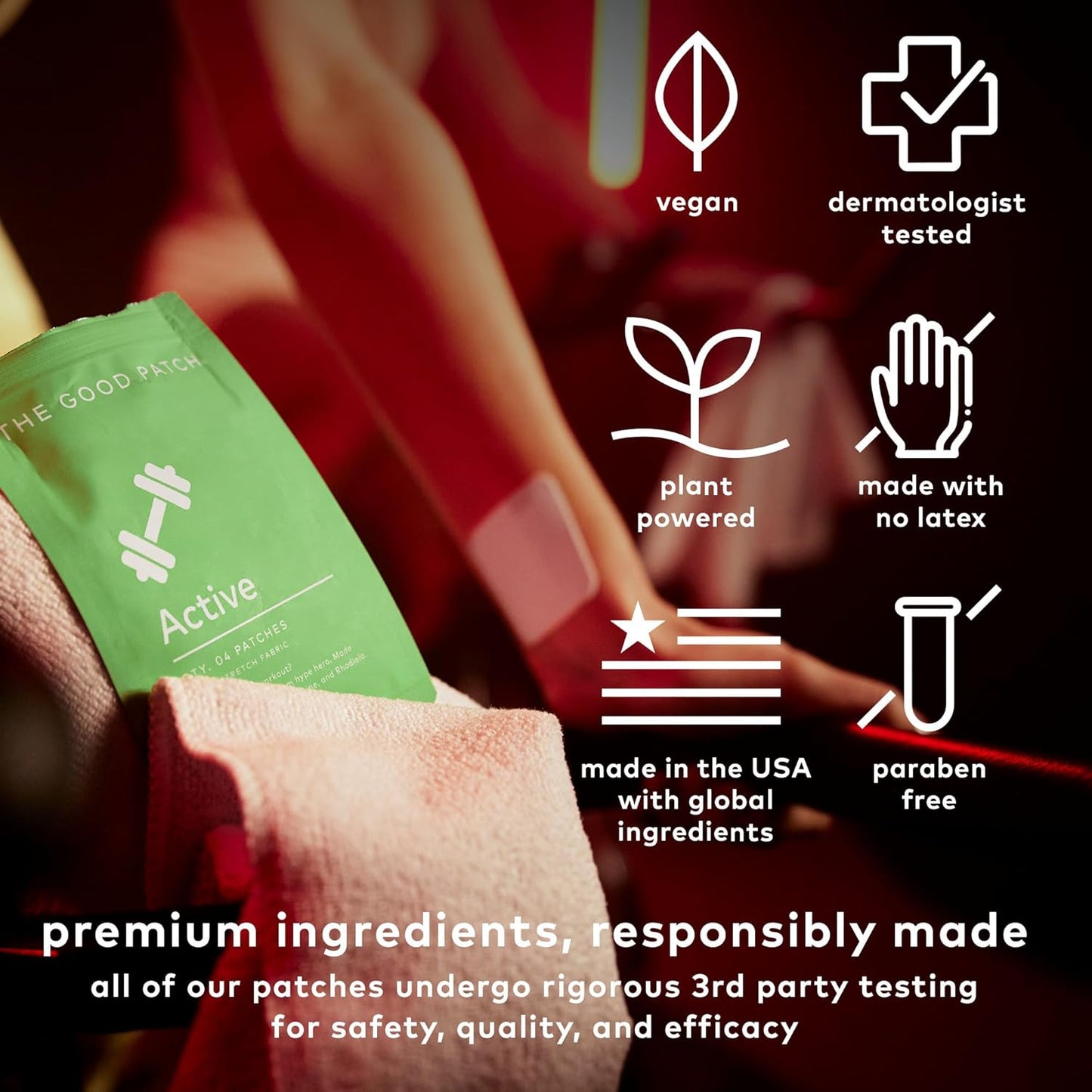 Plant Powered Energy Support Patches with Caffeine and Rhodiola - 16 Pack