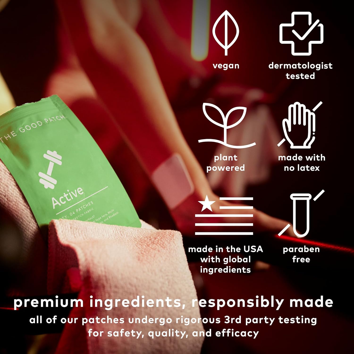 Plant Powered Energy Support Patches with Caffeine and Rhodiola - 16 Pack