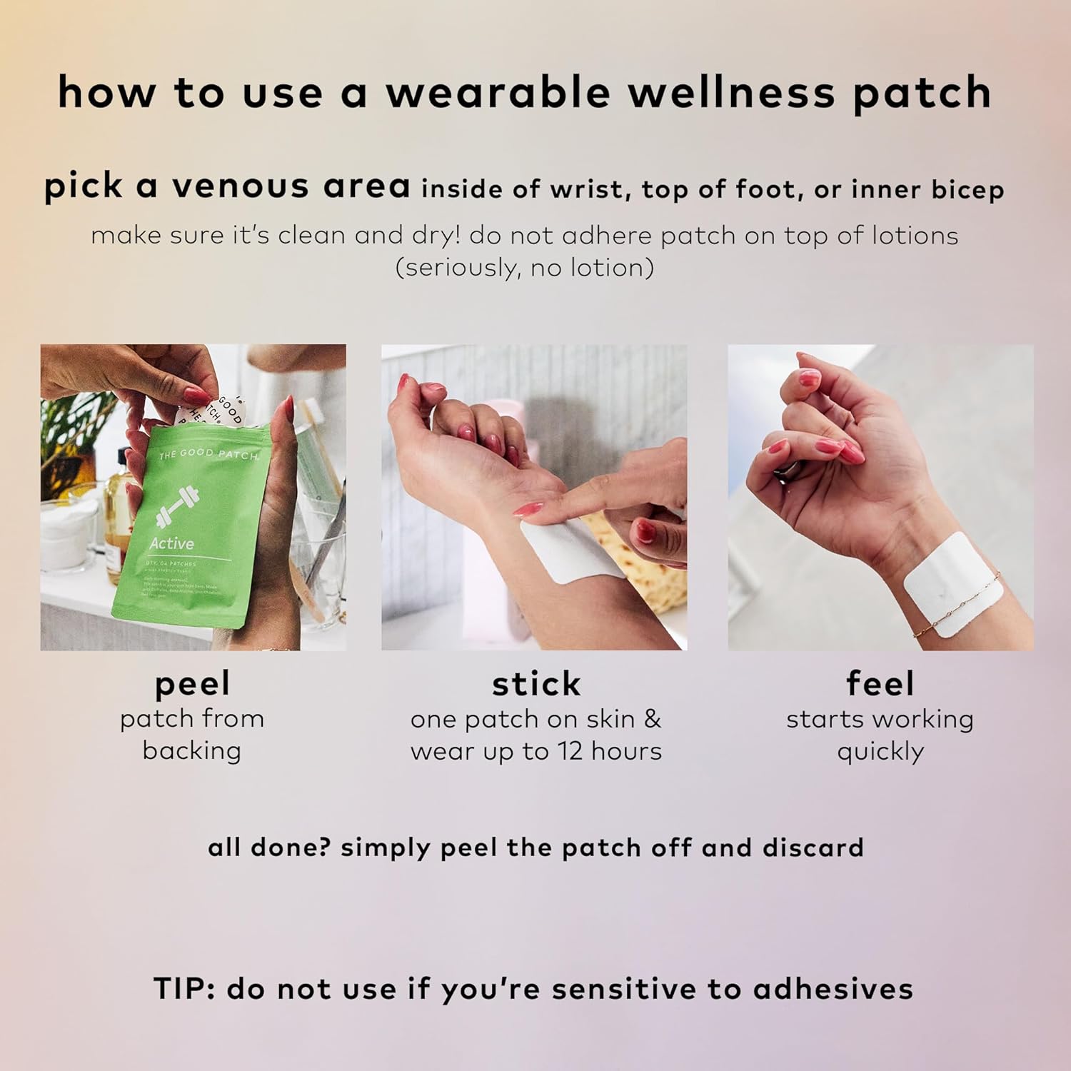 Plant Powered Energy Support Patches with Caffeine and Rhodiola - 16 Pack