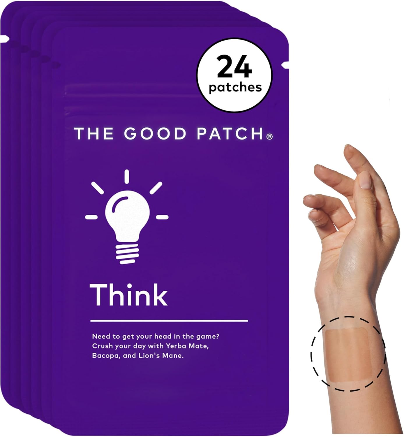 Plant-Powered Focus Patches with Caffeine and Yerba Mate for Sustained Wellness (24 Patches)