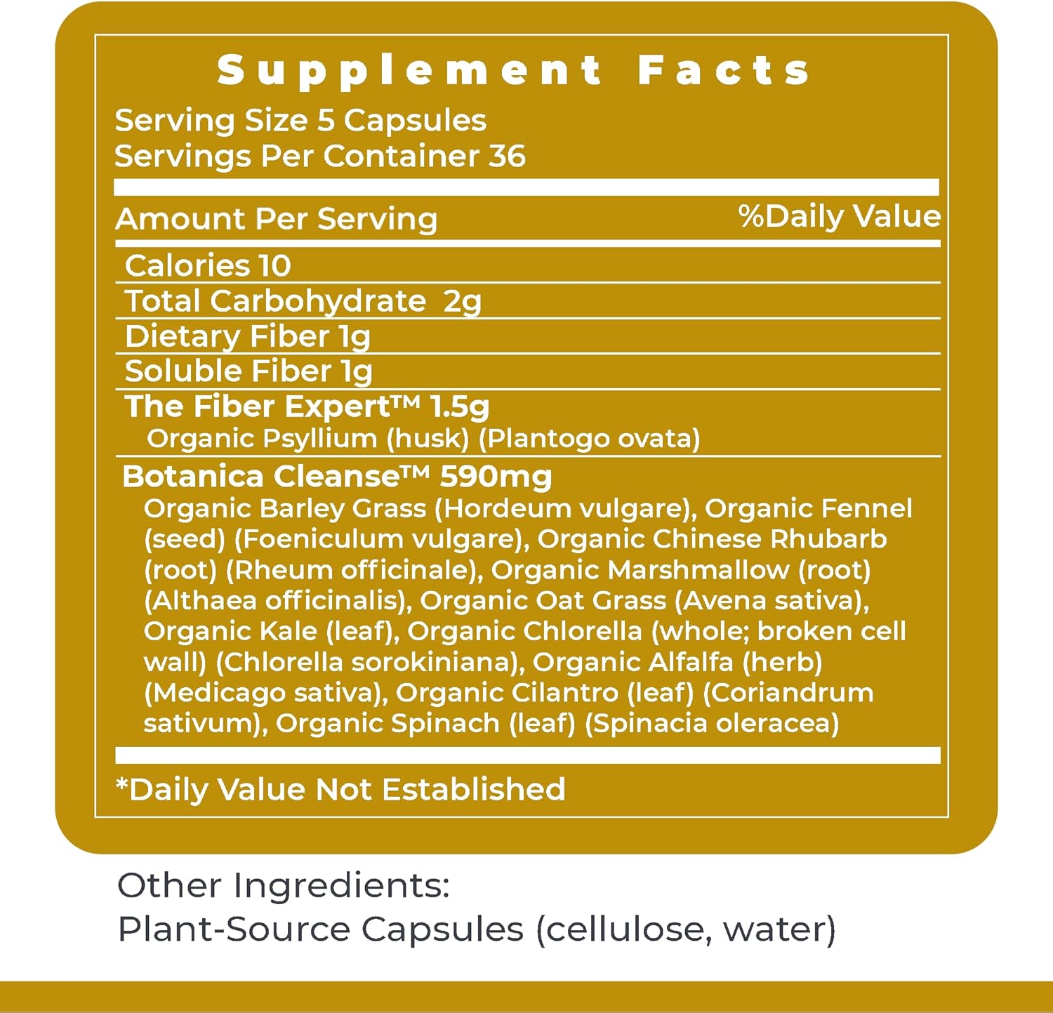 Plant-Source Psyllium Fiber Supplement for Digestive Gut Health - Supports Regularity and Intestinal Health - 180 Capsules