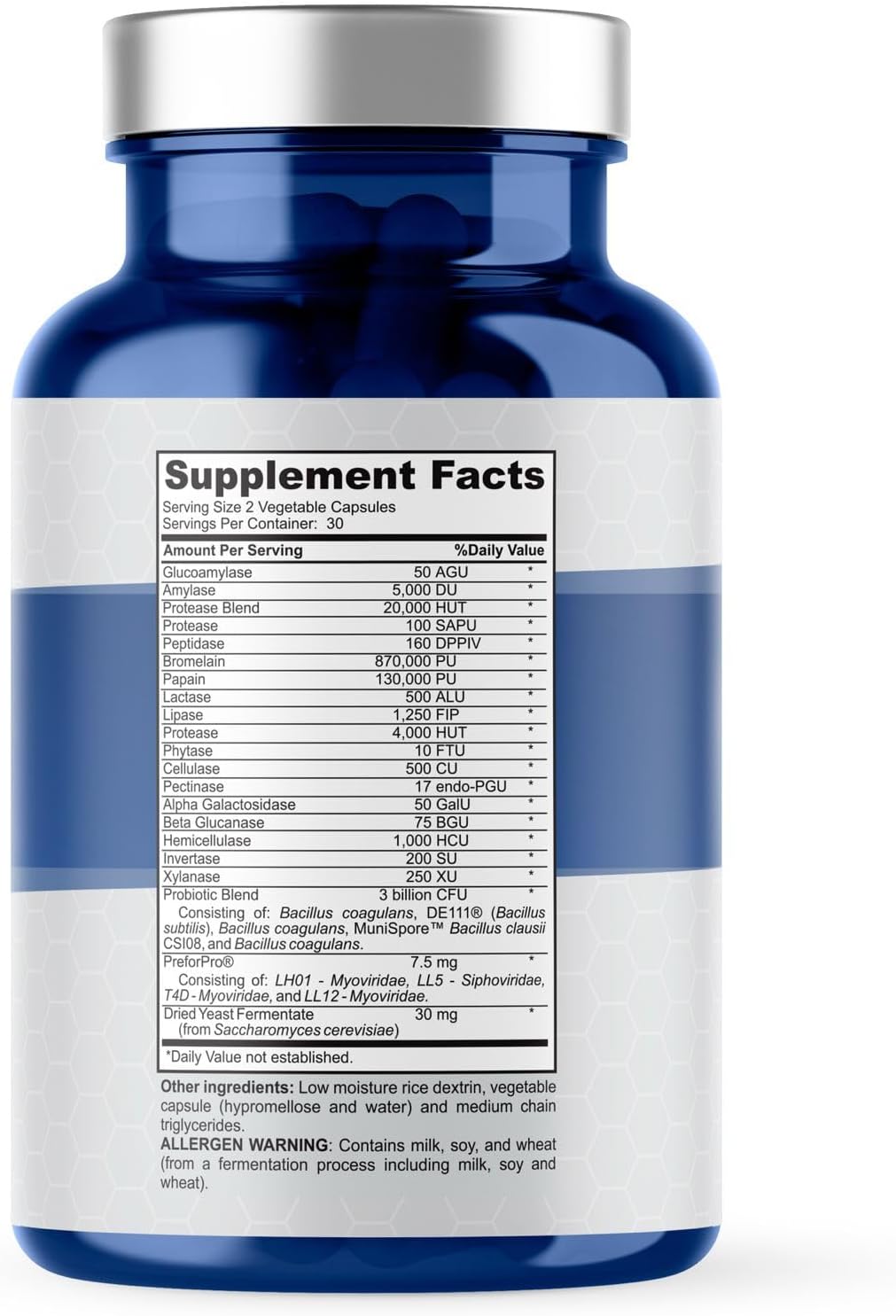 Plant.O Nutrition 4-in-1 Gut & Digestive Support Supplement for Women & Men, 60 Capsules