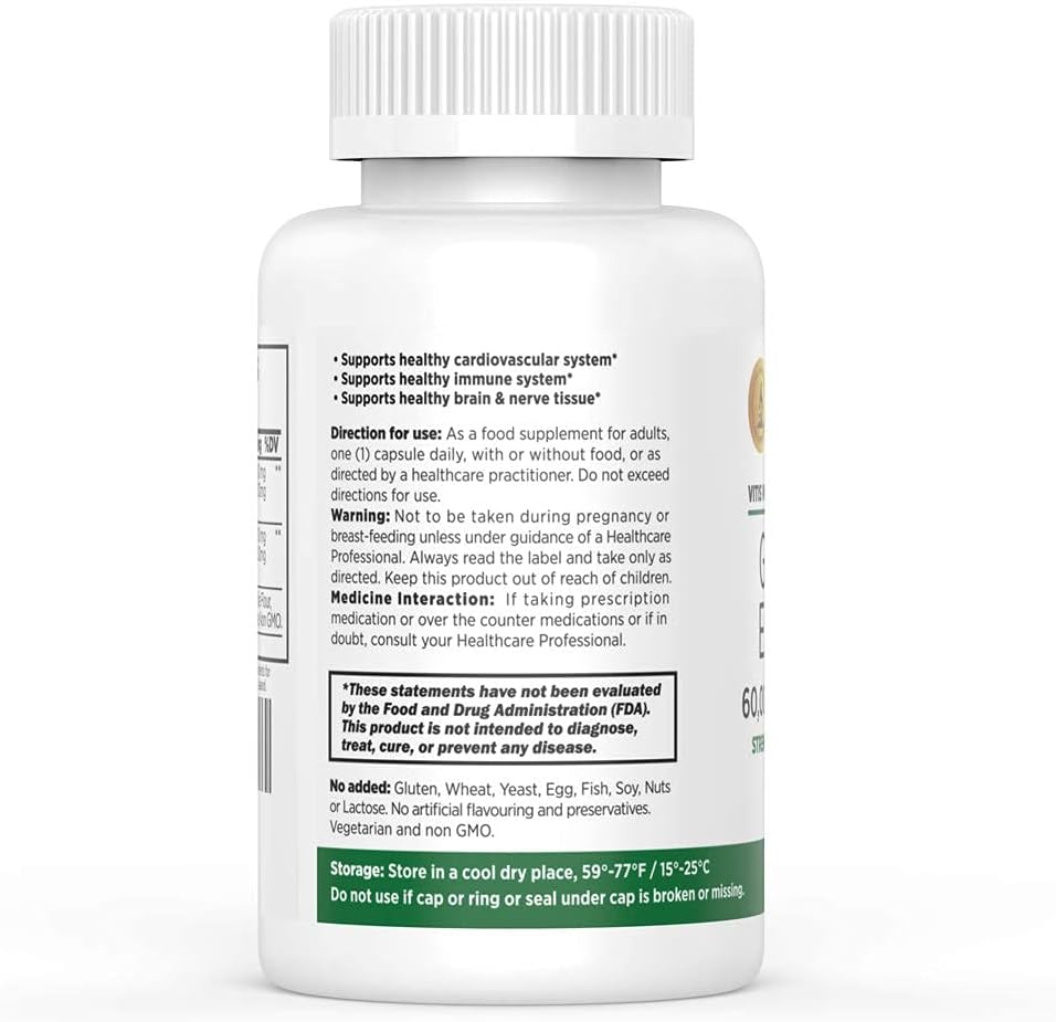 Plantonin Grape Seed Extract 500mg - High Strength 60,000mg - 60 Capsules - 2 Month Supply - Non-GMO & Gluten Free