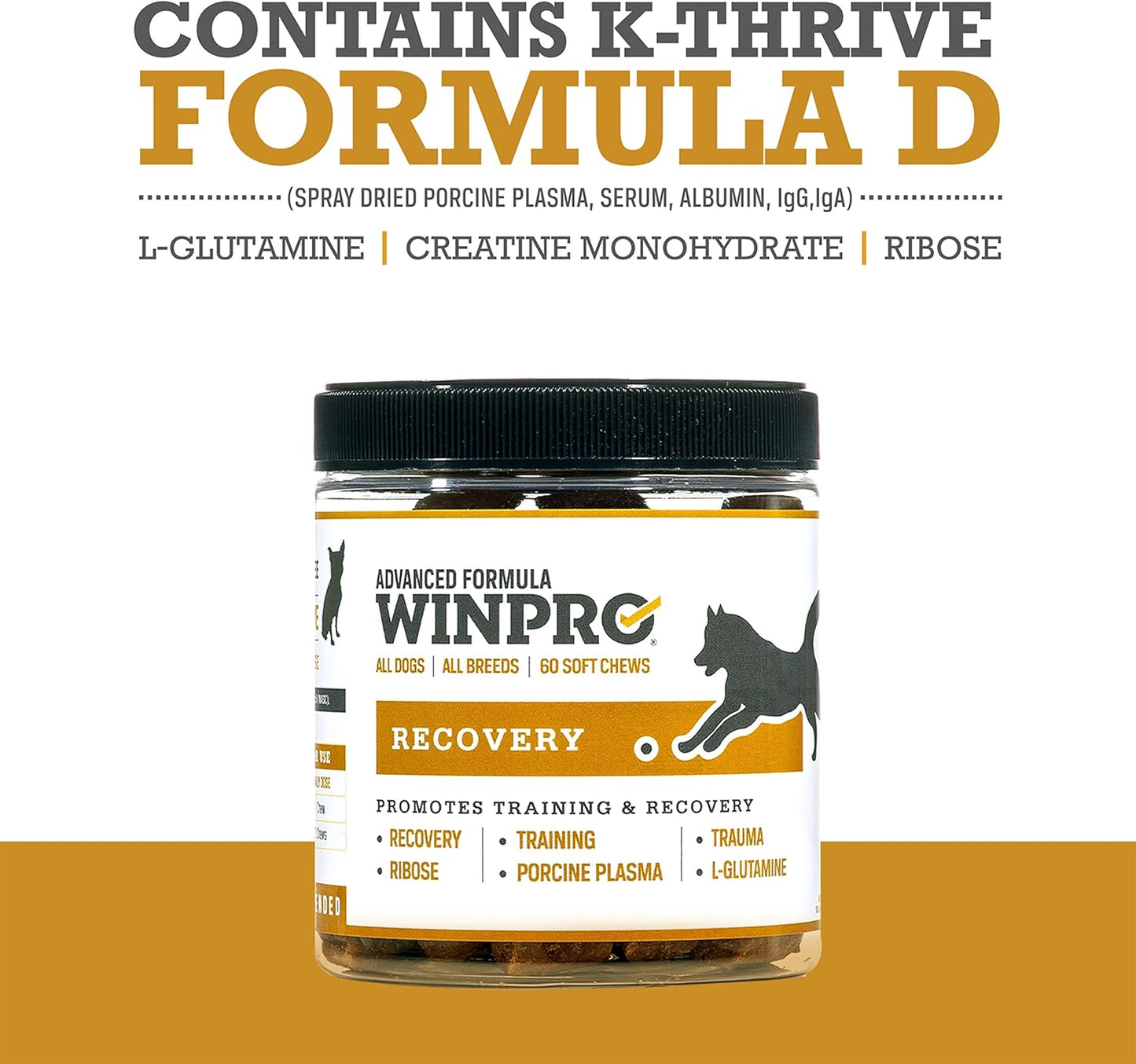 Plasma-Powered WINPRO Recovery Chews for Dogs, 60 Count - Immune System & Training Support, Muscle Recovery & Agility for Active Dogs in USA