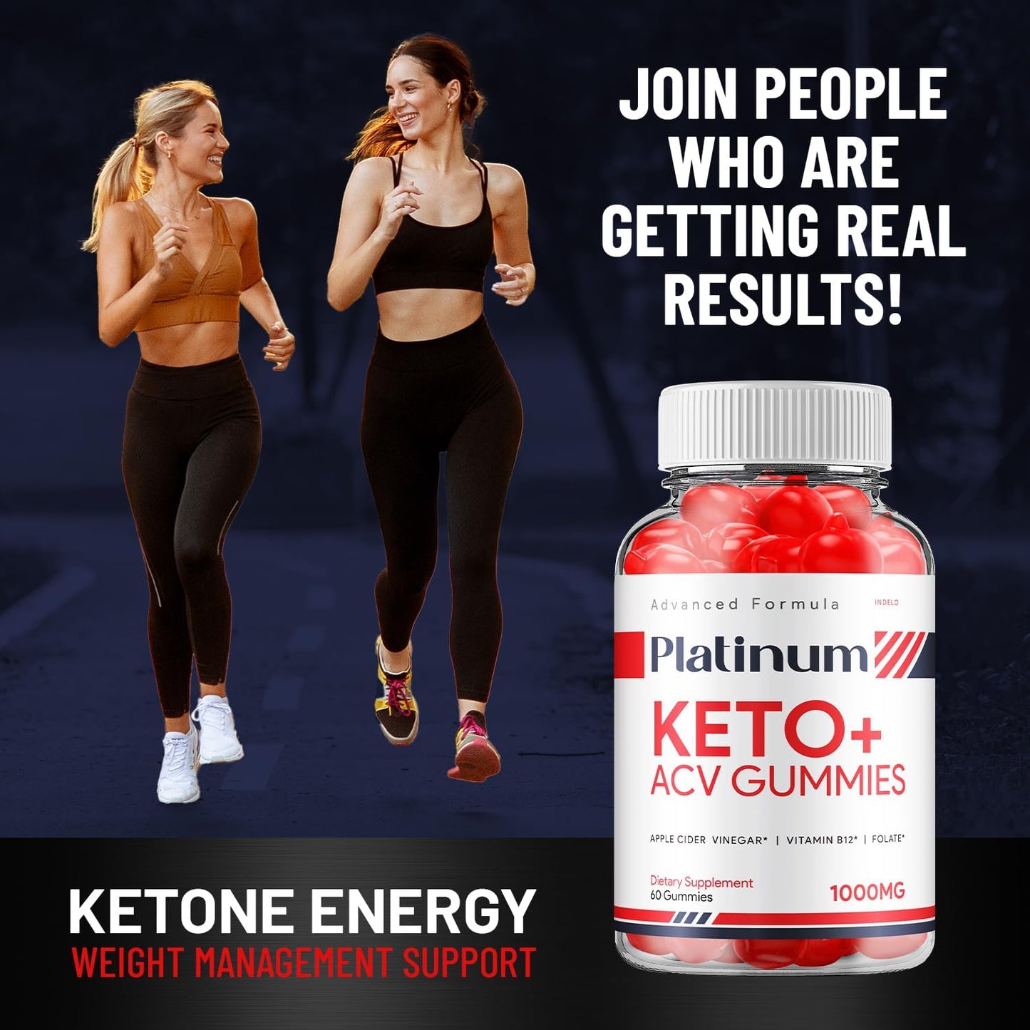 Platinum Keto Plus ACV Gummies - 2 Pack of Advanced Formula Apple Cider Vinegar Supplement for Men and Women (120 Gummies)