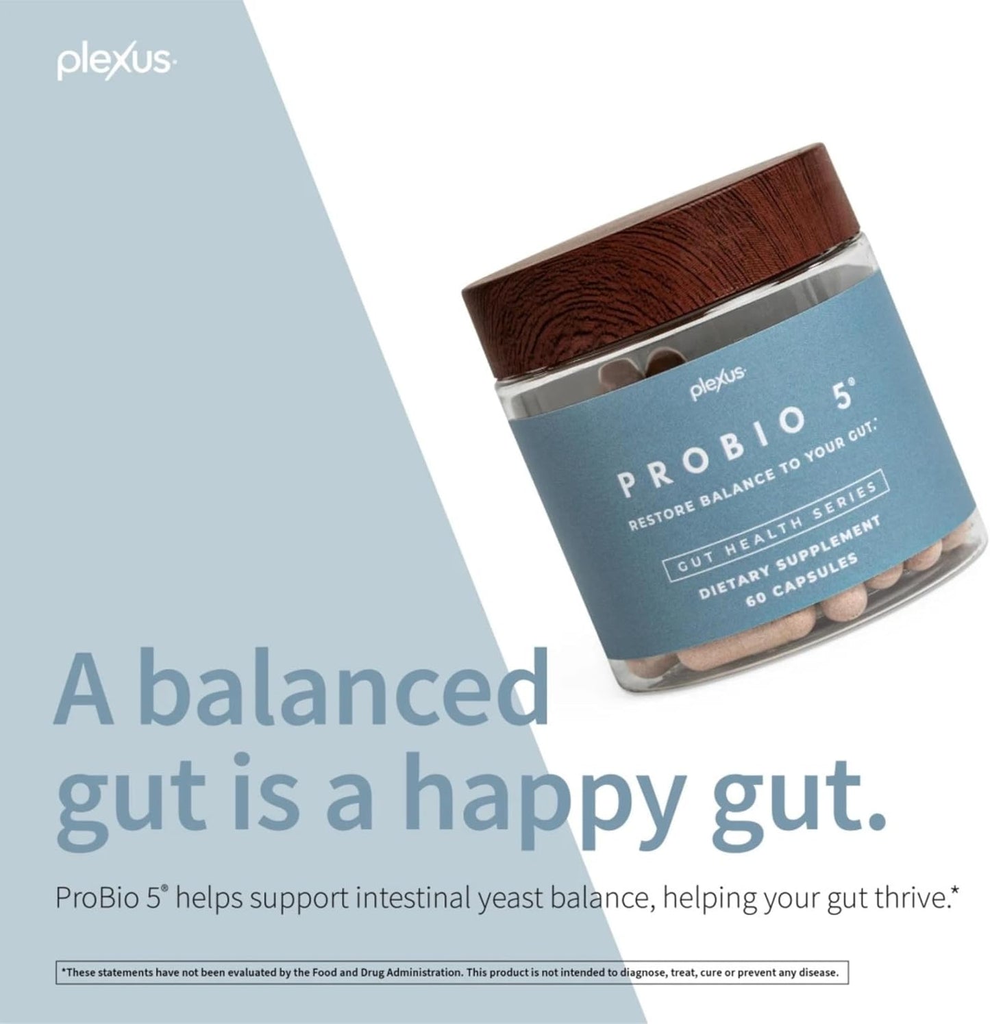 Plexus ProBio 5 Capsules - 60 Count - Supports Gut Health and Digestive Balance