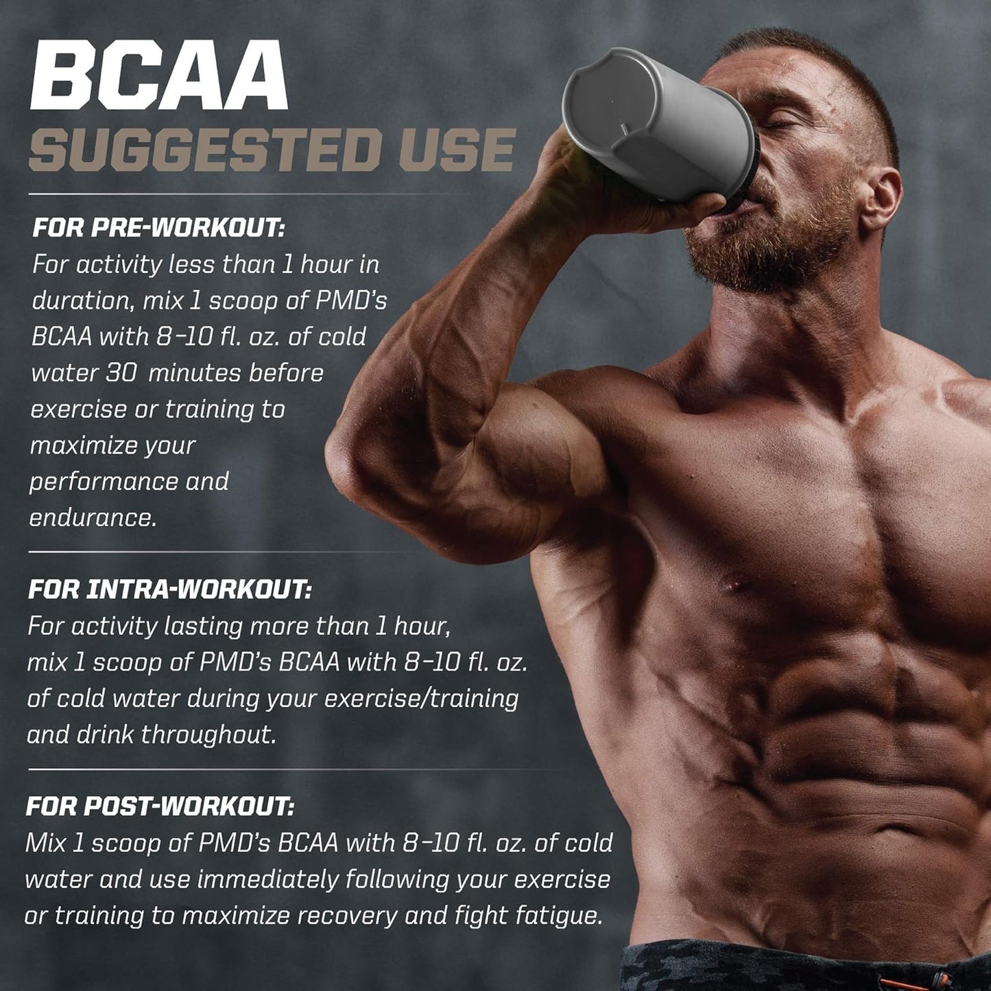 PMD Sports BCAA Amino Acids Powder - Lemonade Flavor, Stim-Free Workout Support, Recovery, Energy, Muscle Building - 30 Servings