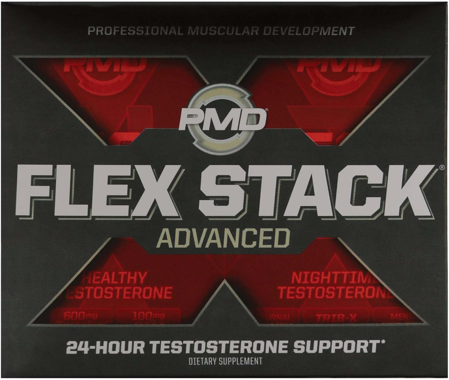PMD Sports Flex Stack Advanced 24-Hour Testosterone Stack for Lean Muscle Growth, Strength, Recovery, Libido and Restful Sleep - N-Test 600 Advanced / 90 Liquid T-Gels, Z-Test 90 Capsules