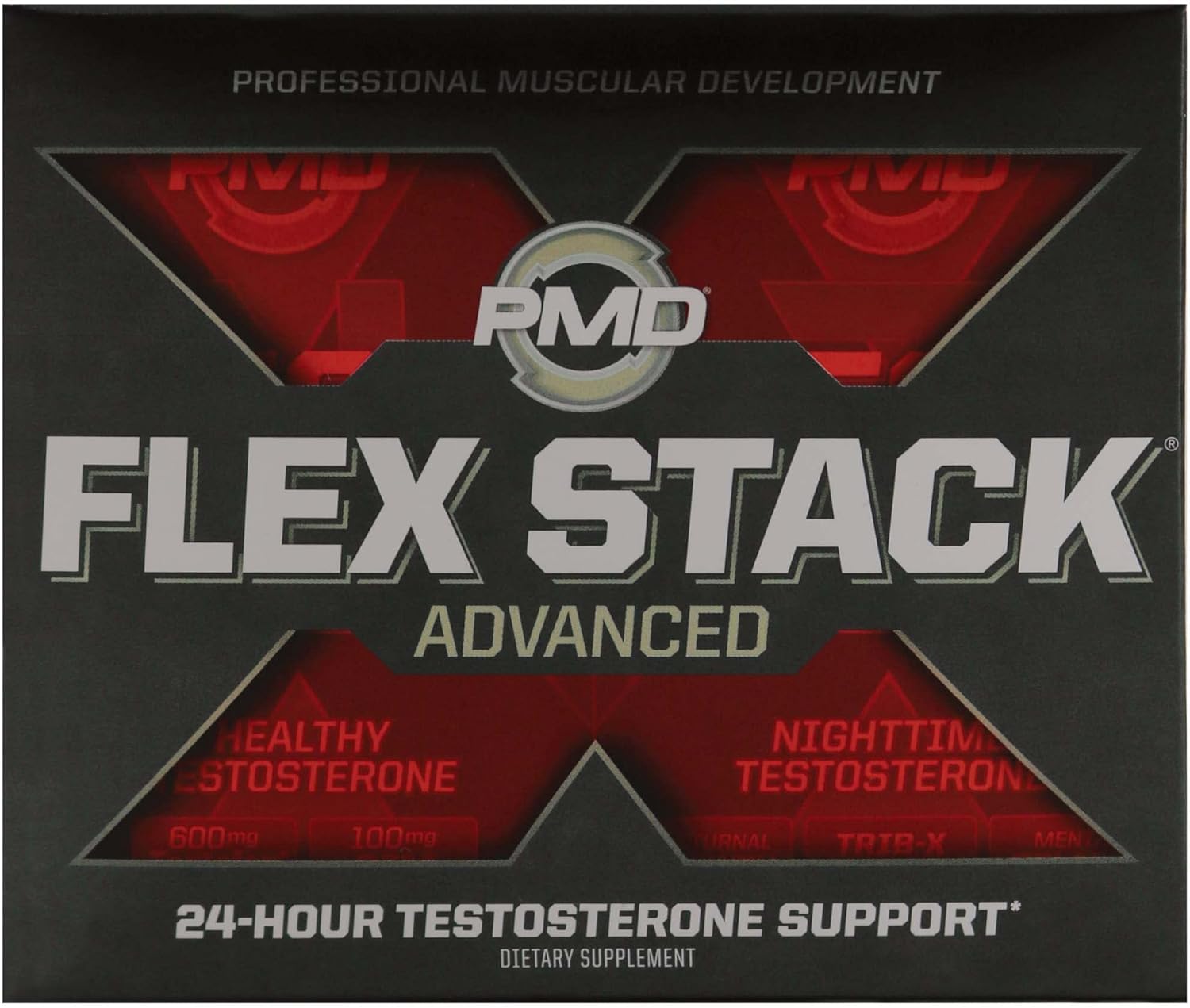 PMD Sports Flex Stack Advanced 24-Hour Testosterone Stack for Lean Muscle Growth, Strength, Recovery, Libido and Restful Sleep - N-Test 600 Advanced / 90 Liquid T-Gels, Z-Test 90 Capsules