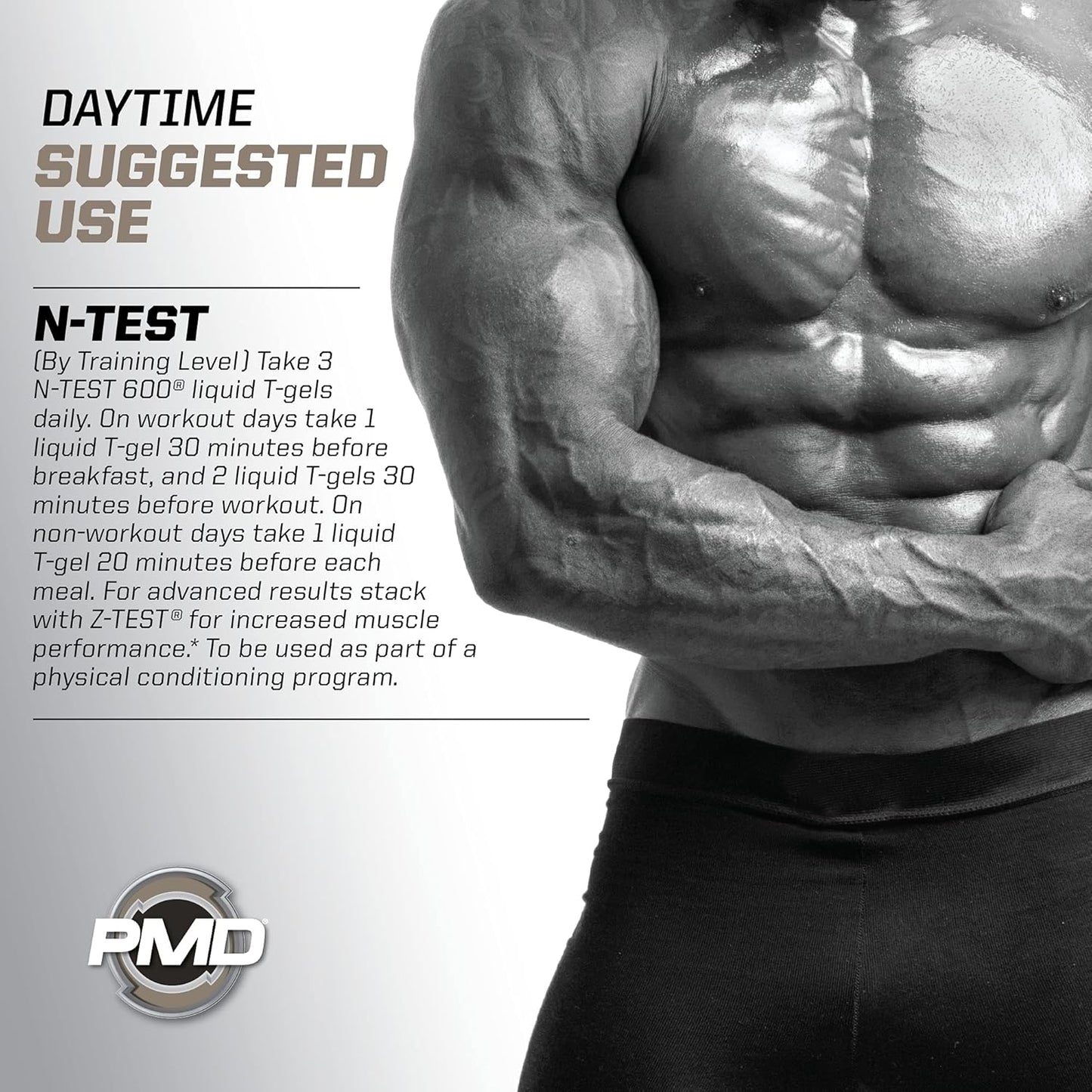 PMD Sports Flex Stack Advanced 24-Hour Testosterone Stack for Lean Muscle Growth, Strength, Recovery, Libido and Restful Sleep - N-Test 600 Advanced / 90 Liquid T-Gels, Z-Test 90 Capsules