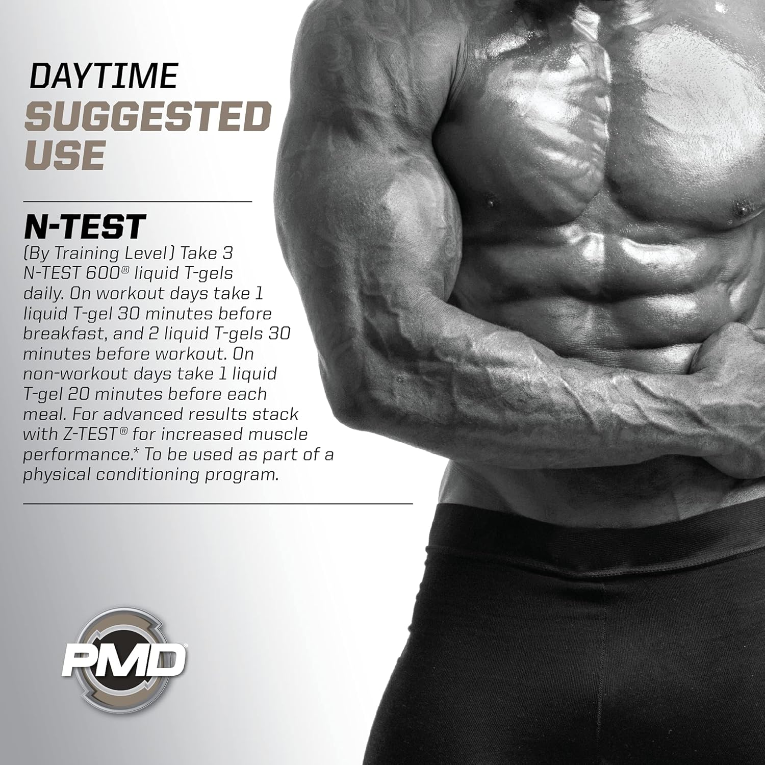 PMD Sports Flex Stack Advanced 24-Hour Testosterone Stack for Lean Muscle Growth, Strength, Recovery, Libido and Restful Sleep - N-Test 600 Advanced / 90 Liquid T-Gels, Z-Test 90 Capsules