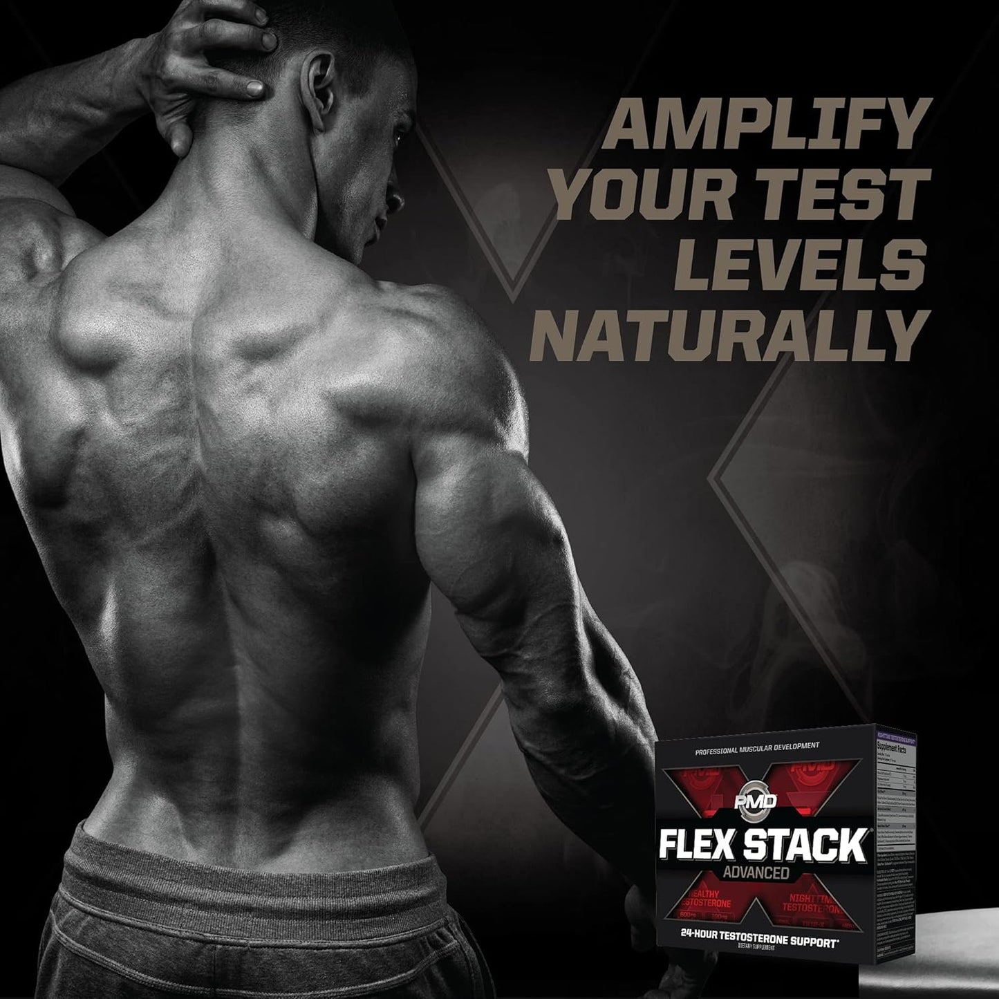 PMD Sports Flex Stack Advanced 24-Hour Testosterone Stack for Lean Muscle Growth, Strength, Recovery, Libido and Restful Sleep - N-Test 600 Advanced / 90 Liquid T-Gels, Z-Test 90 Capsules