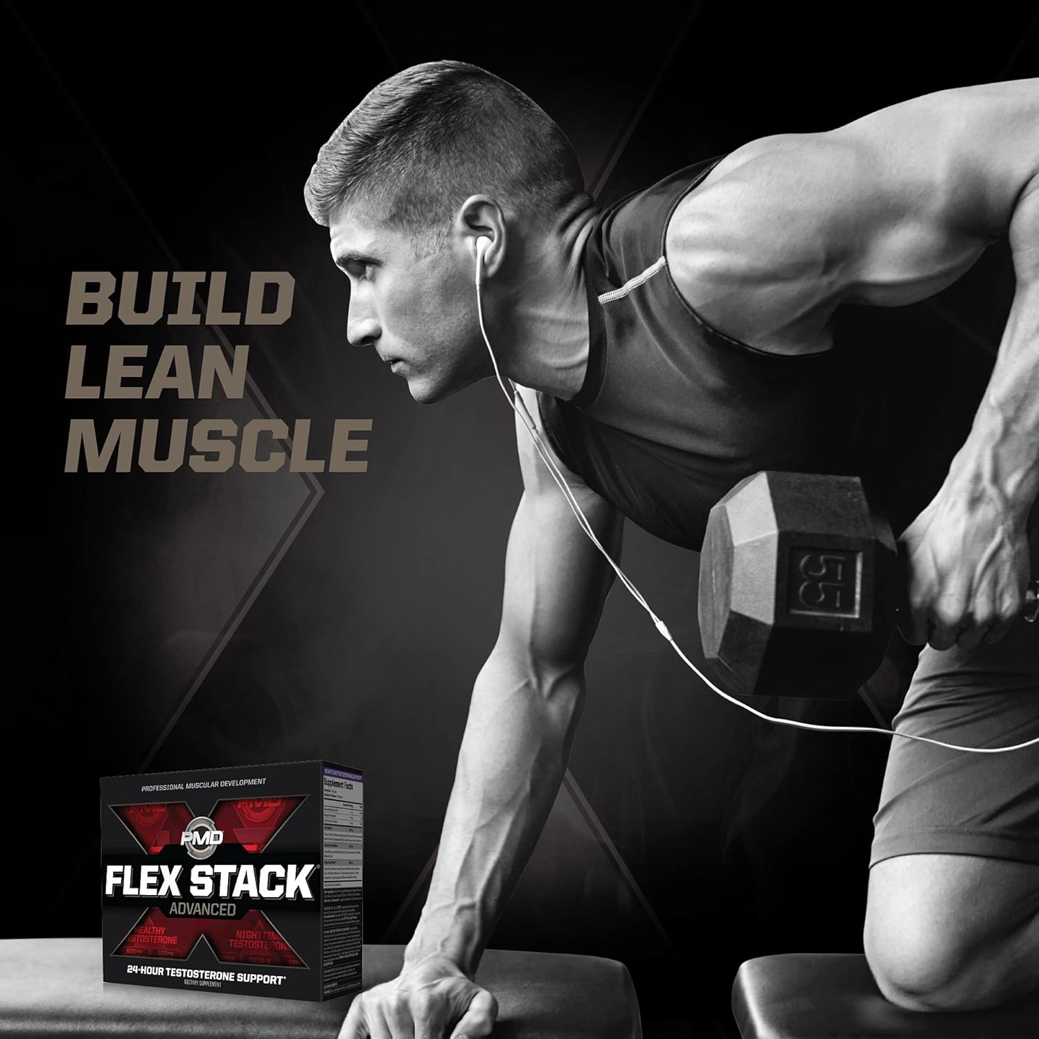 PMD Sports Flex Stack Advanced 24-Hour Testosterone Stack for Lean Muscle Growth, Strength, Recovery, Libido and Restful Sleep - N-Test 600 Advanced / 90 Liquid T-Gels, Z-Test 90 Capsules