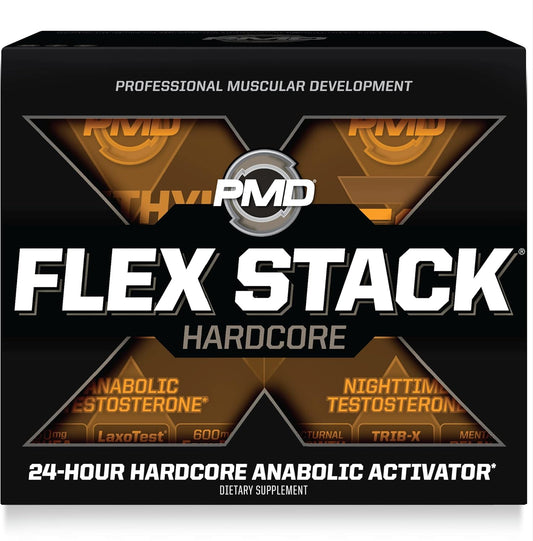 PMD Sports Flex Stack Hardcore Bundle: Increase Muscle Mass, Strength, Libido, and Sleep Quality with Methyl Andro Hardcore and Z-Test Capsules