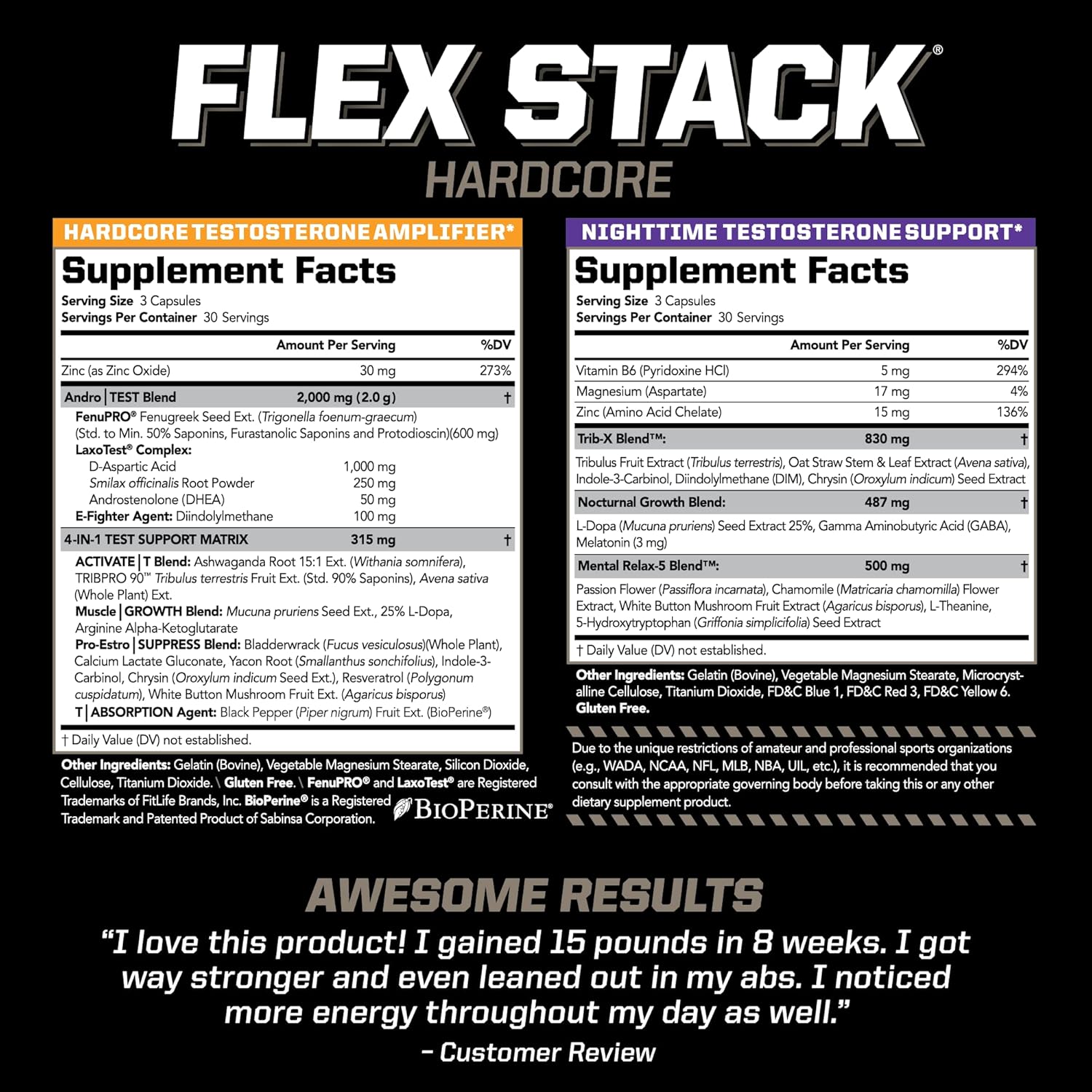 PMD Sports Flex Stack Hardcore Bundle: Increase Muscle Mass, Strength, Libido, and Sleep Quality with Methyl Andro Hardcore and Z-Test Capsules