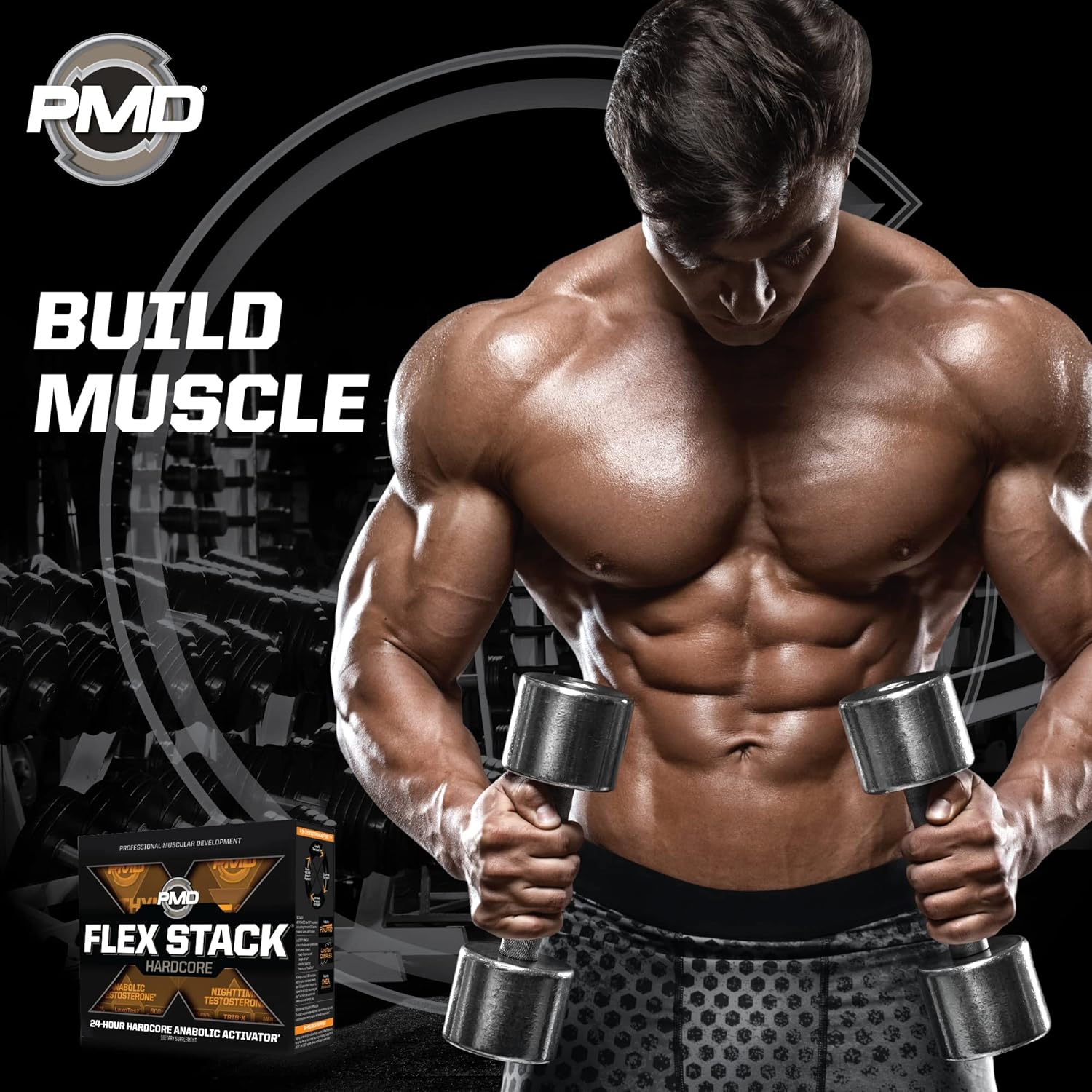 PMD Sports Flex Stack Hardcore Bundle: Increase Muscle Mass, Strength, Libido, and Sleep Quality with Methyl Andro Hardcore and Z-Test Capsules