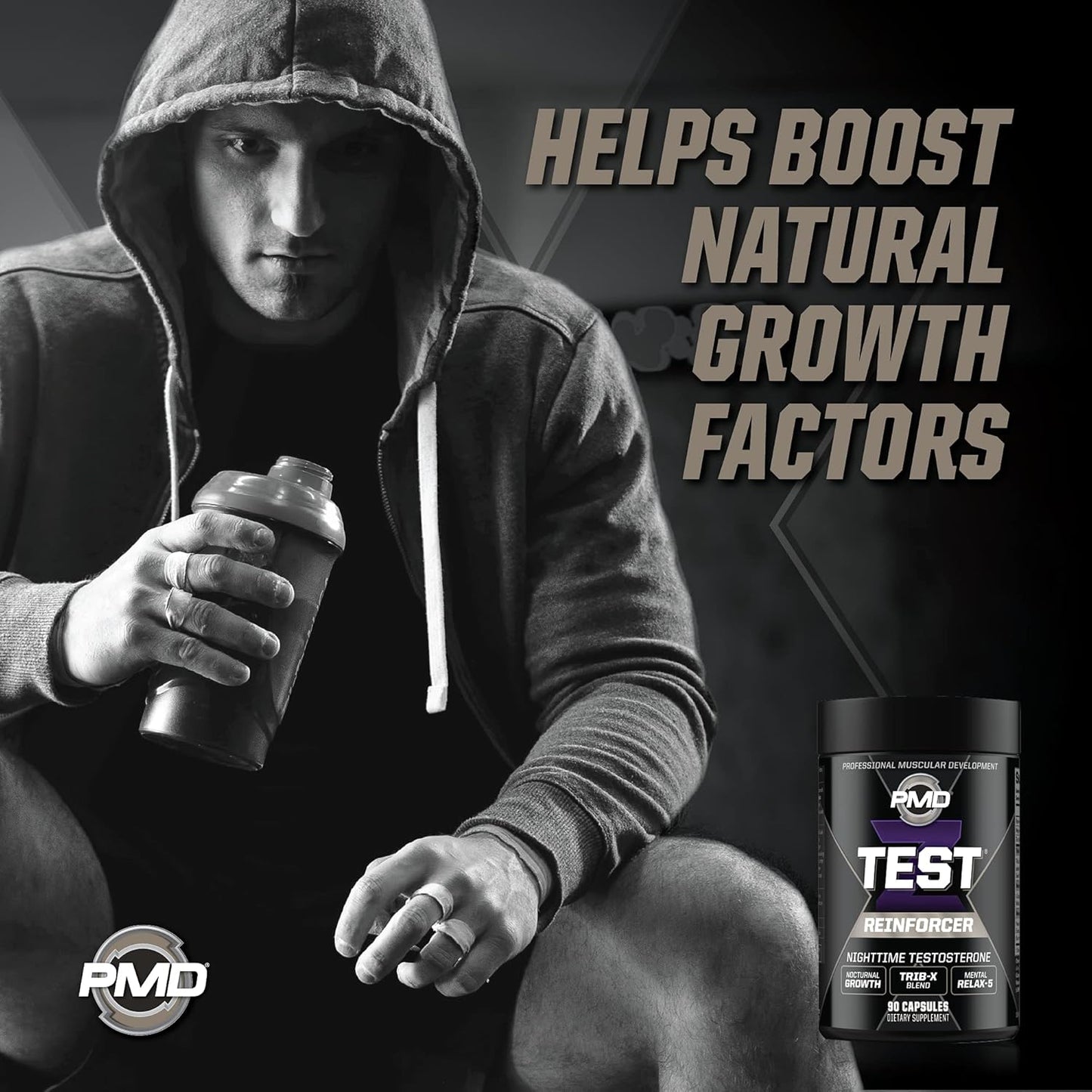 PMD Sports Z-Test Nighttime Testosterone Support Capsules - Sleep Aid for Muscle Recovery and Growth - Anabolic Relaxation Formula - 90 Count