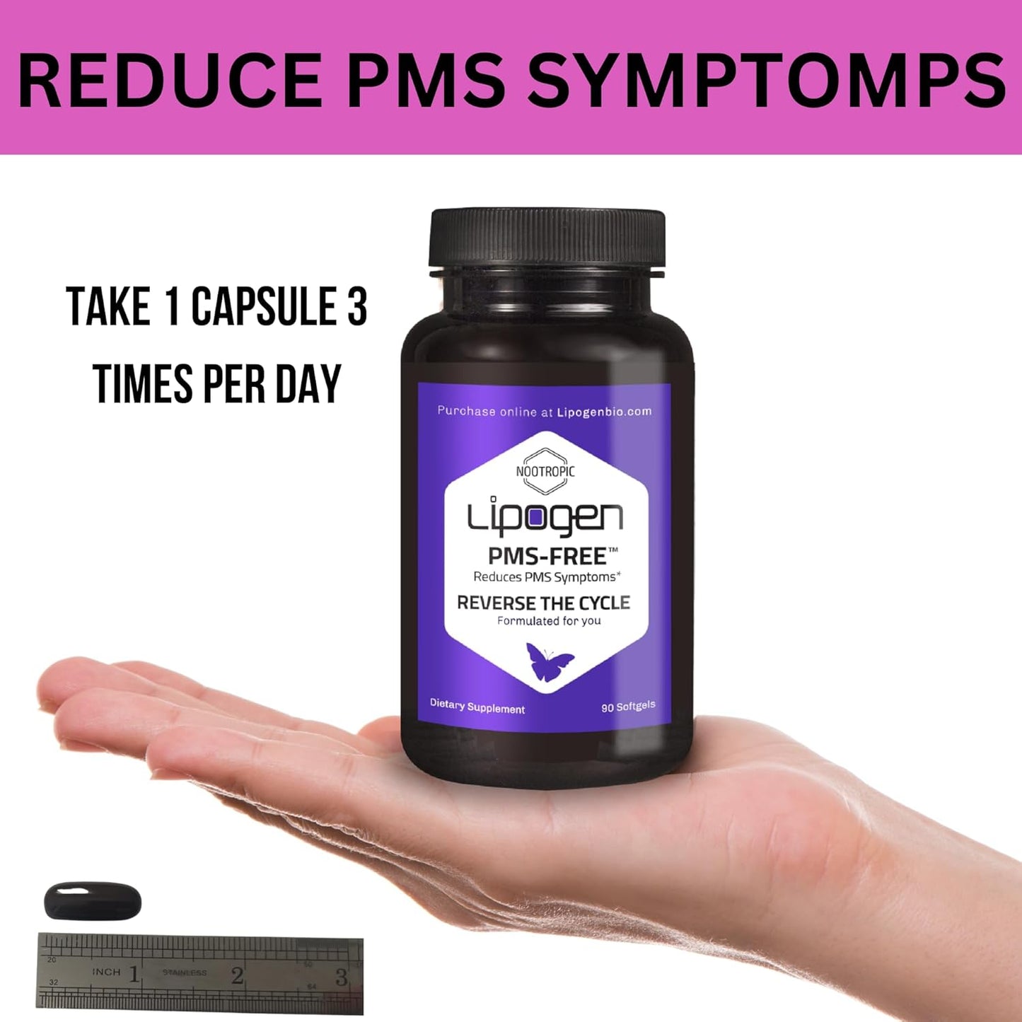 PMS Relief Supplement with Phosphatidylserine & Phosphatidic Acid for Mood & Hormone Balance - 90 Softgels