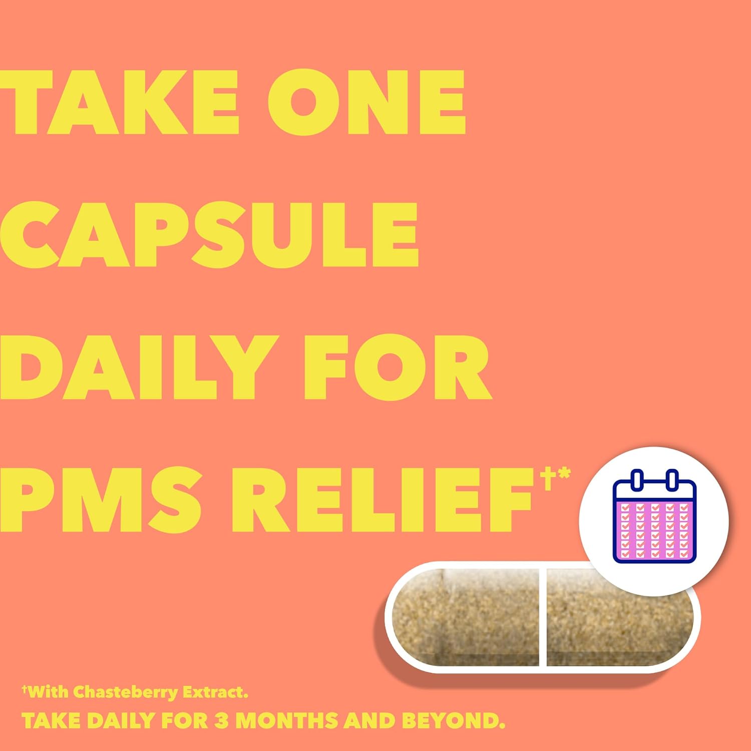 PMS Support Supplement with Chasteberry, Ginger Powder & Valerian Extract - 30 Count