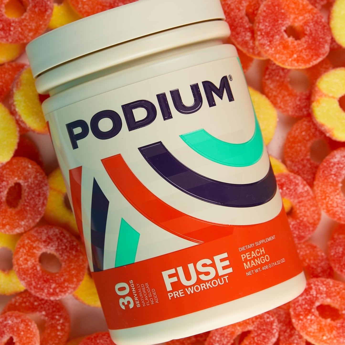 Podium Nutrition Peach Mango Pre Workout Powder - 30 Servings with Beta Alanine and Caffeine for Energy - Gluten, Soy, and Dairy Free