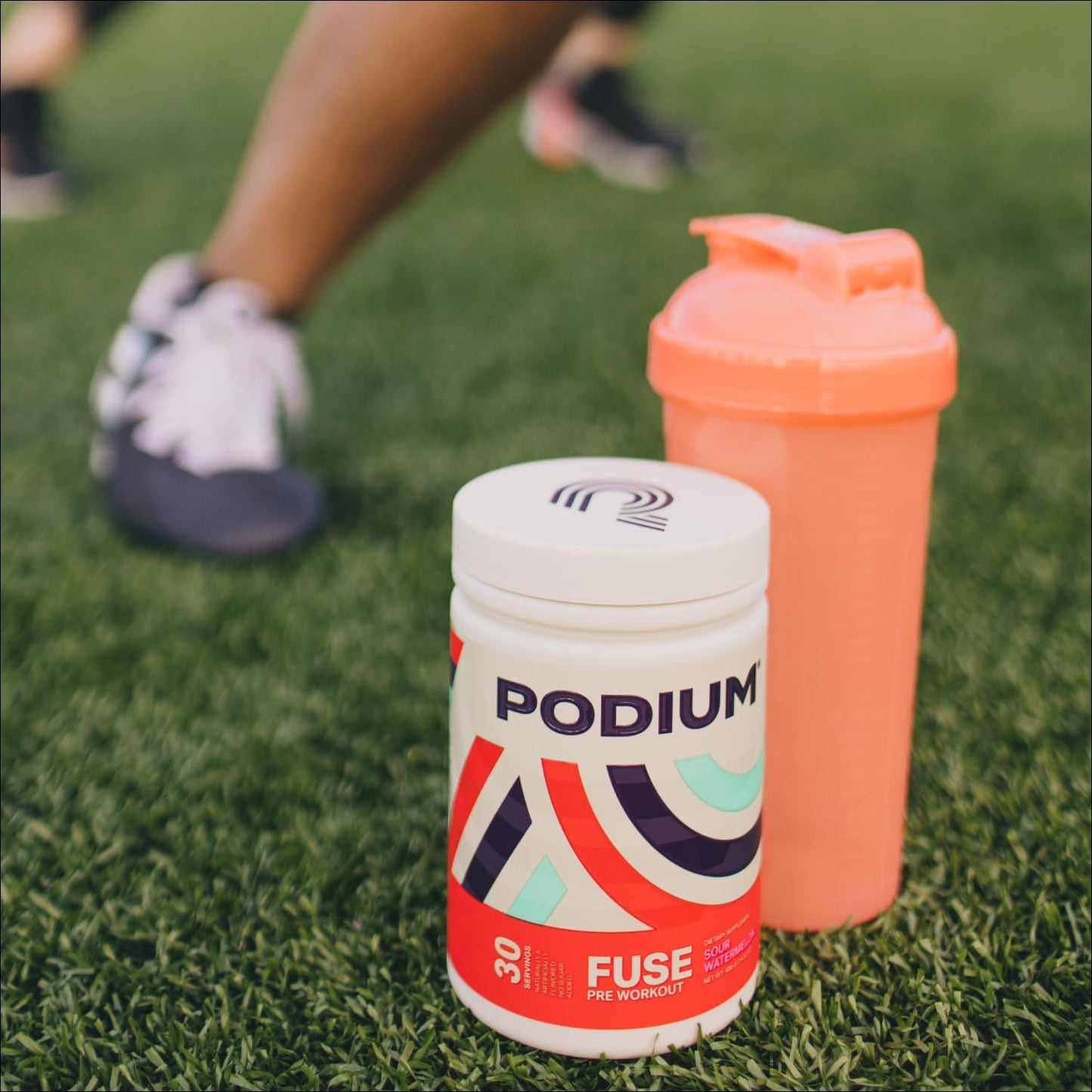 Podium Nutrition Sour Watermelon Pre Workout Powder - 30 Servings, Beta Alanine & Caffeine, Gluten/Soy/Dairy Free