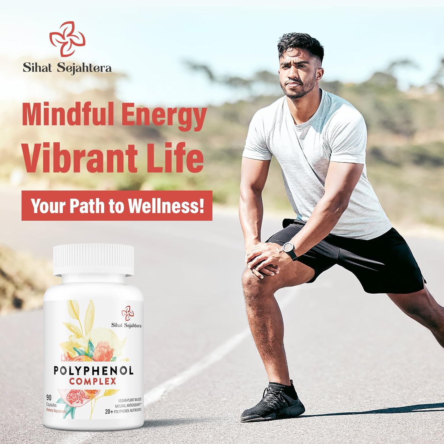 Polyphenol Superfood Supplement with 67,500 MG - Antioxidant Powerhouse for Age Defense, Quercetin, Resveratrol, Green Tea, Plant-Based Energy & Immune Support - 90 Capsules