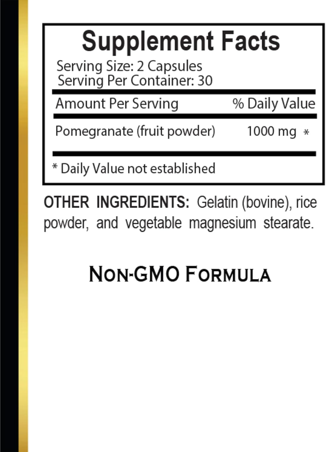 Pomegranate Extract Capsules - Superfood Polyphenols Supplement for Antioxidant and Skin Health - 60 Capsules