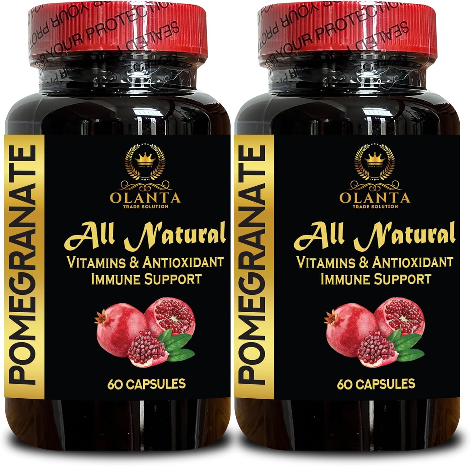 Pomegranate Extract Polyphenols Supplement for Immunity & Joint Support - 2 Bottles 120 Capsules by OLANTA TRADE SOLUTION