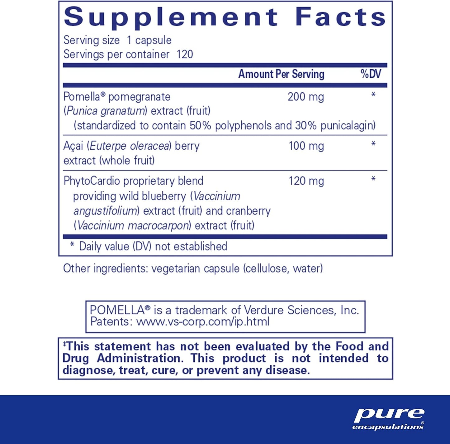 Pomegranate Plus Capsules for Vascular and Cellular Health - 120 Count