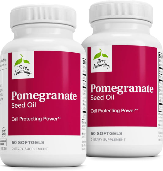 Pomegranate Seed Oil Softgels - Herbal Non-GMO Supplement for Cardiovascular Health - Omega-5 & Extract - 120 Softgels (2 Pack)