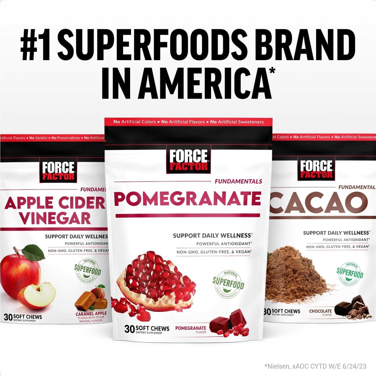 Pomegranate Soft Chews with Superfood Antioxidants for Healthy Aging, Heart, Bone, and Brain Health - 30 Chews, Non-GMO, Gluten-Free, Vegan