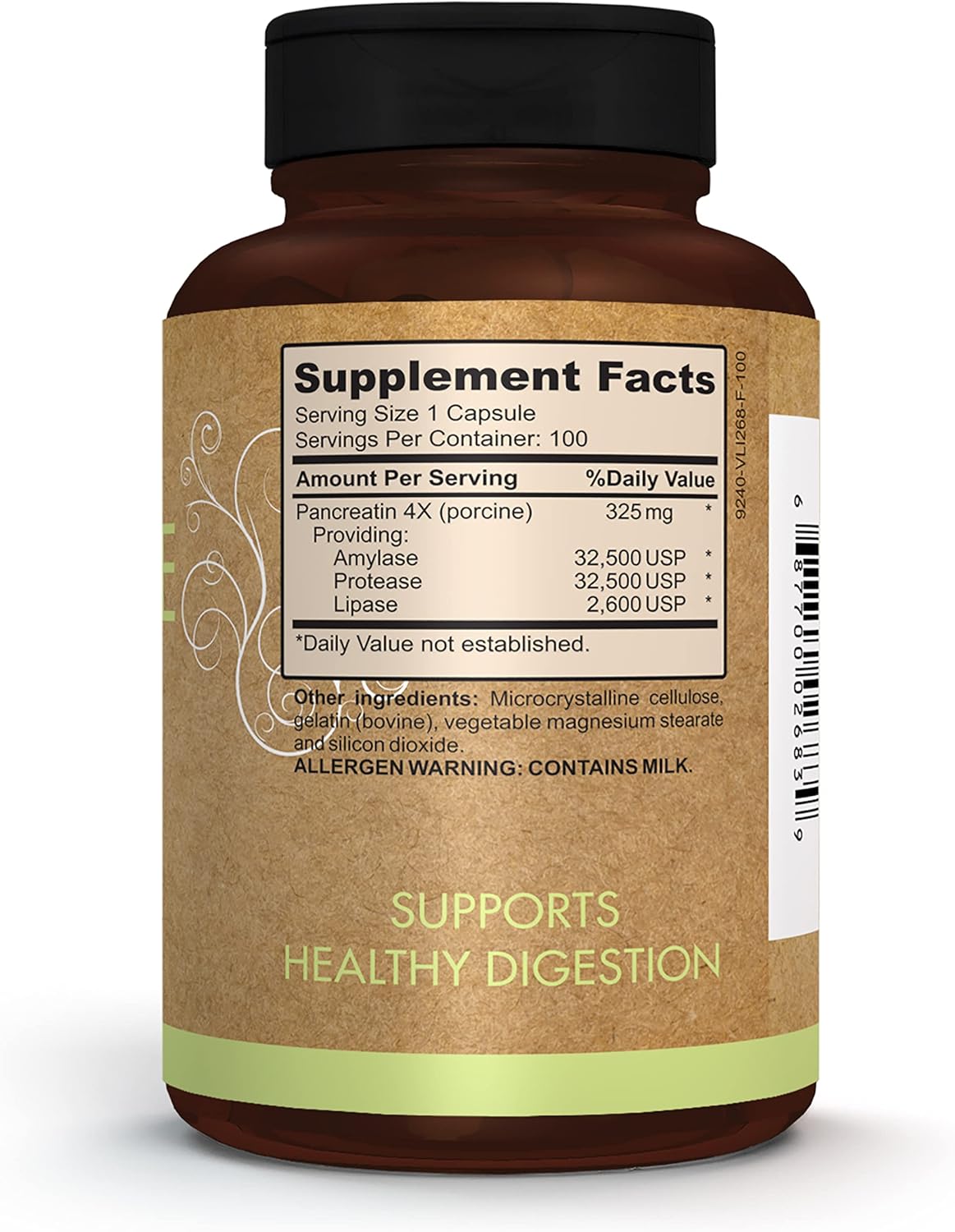 Pomona Wellness Digestive Enzyme Probiotic Supplement, 325mg, Supports Healthy Digestion and Gut Health, Non-GMO, 100 Count - Reduce Gas and Bloating