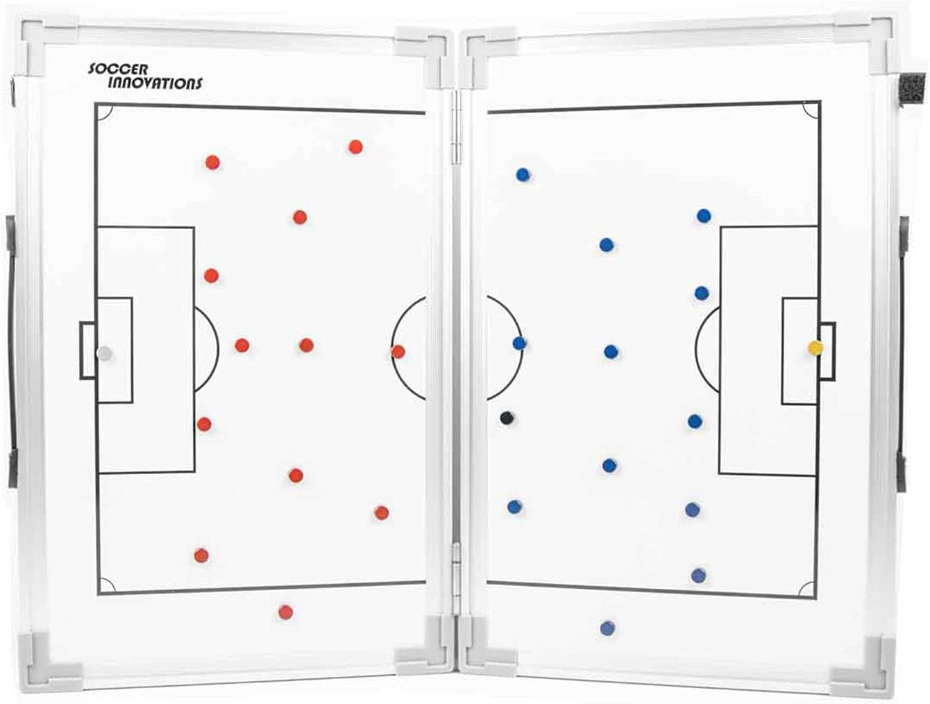 Portable Hinged Magnetic Tactic Coaching Board for Soccer Coaches - Dry Erase Whiteboard for Tactical Analysis at All Levels