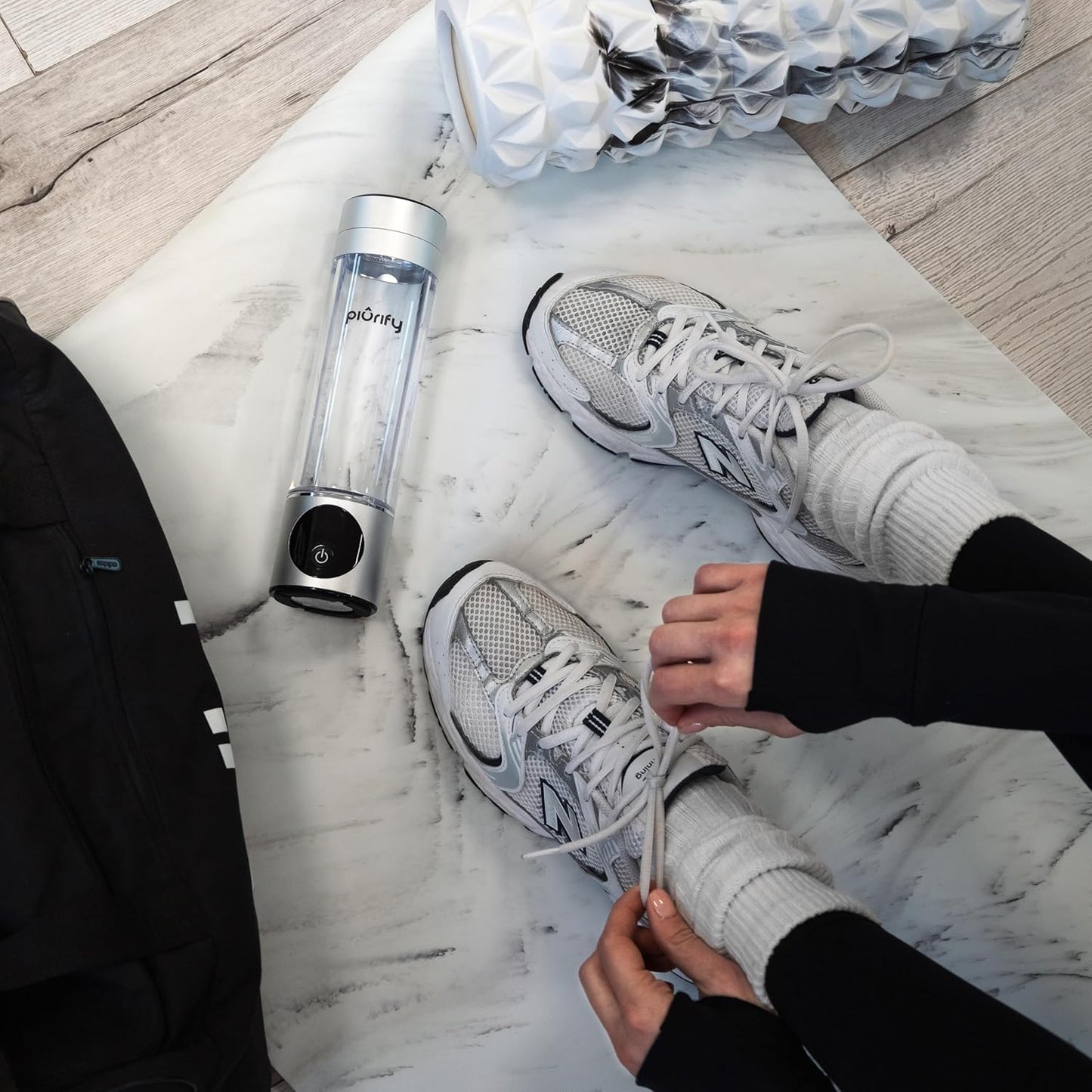 Portable Hydrogen Water Bottle Generator - Up to 4100+ PPB Concentration - Certified SPE/PEM Technology - Athletic Performance & Hydration - 6-Hour Hydrogen Retention - Silver