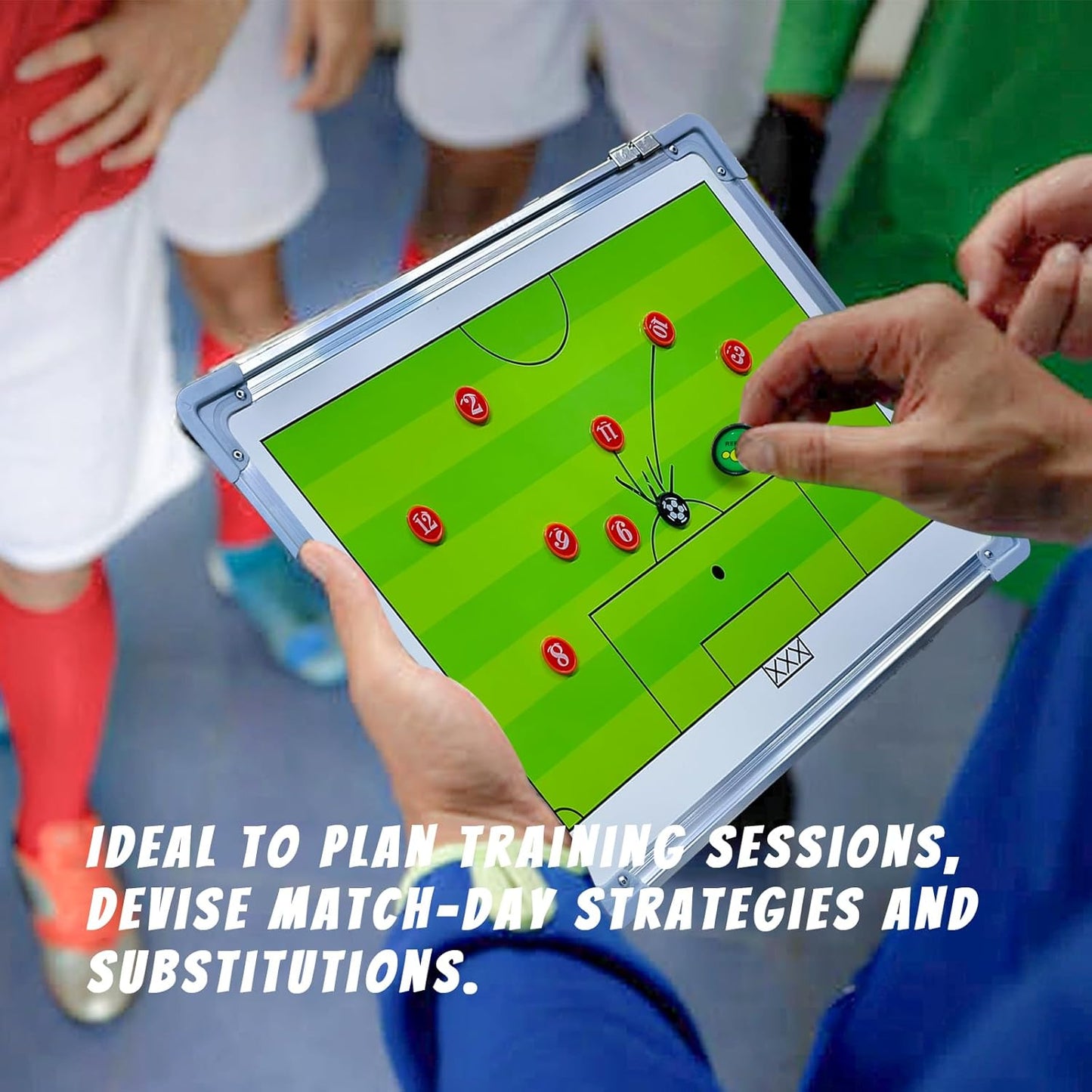 Portable Magnetic Soccer Coaching Tactics Board with Markers, Pen, and Eraser - Whiteboard Strategy for Football Coaches