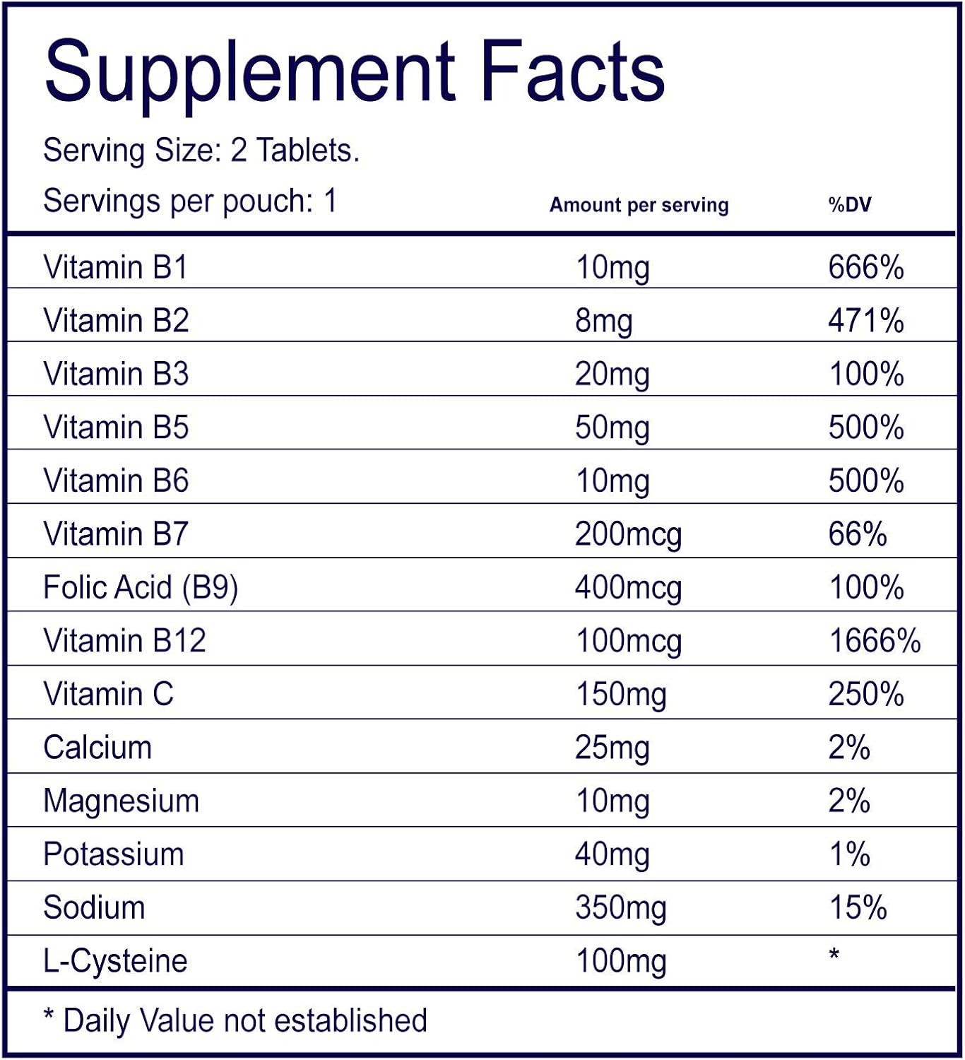 Portable Zero-Sugar Electrolyte Tablets with Vitamins - Convenient for Sports, Nightlife, Jet Lag - 100 Packets