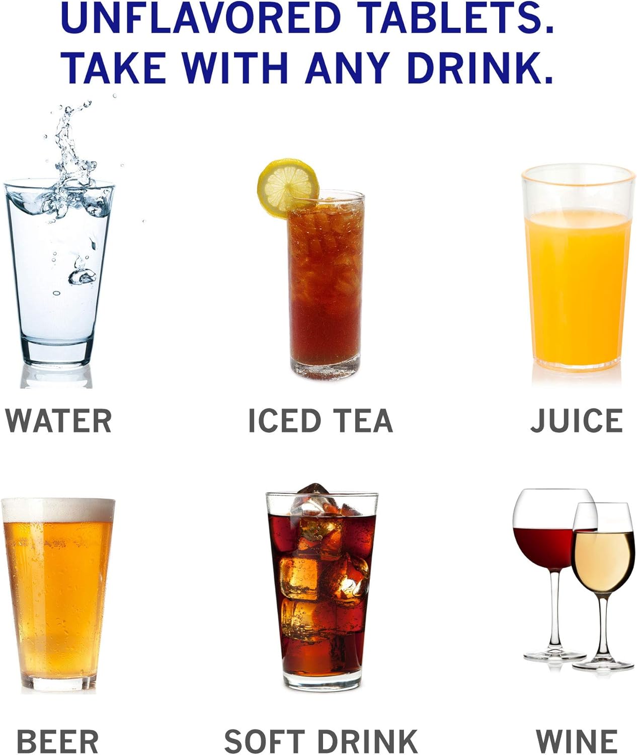 Portable Zero-Sugar Electrolyte Tablets with Vitamins - Convenient for Sports, Nightlife, Jet Lag - 100 Packets