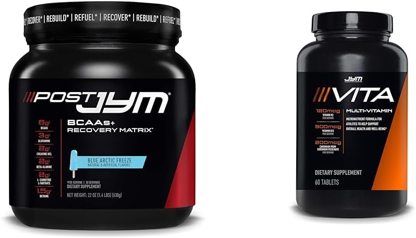 Post-JYM Active Matrix Post-Workout Supplement & Vita JYM Sports Multivitamin Bundle, 60 Tablets