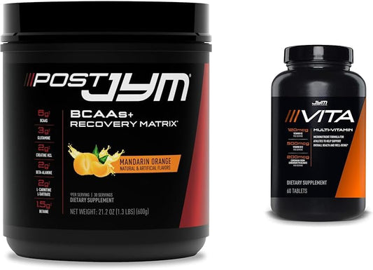 Post JYM Active Matrix Post-Workout Supplement with BCAAs, Glutamine & Vita JYM Sports Multivitamin - 60 Tablets for Athletes