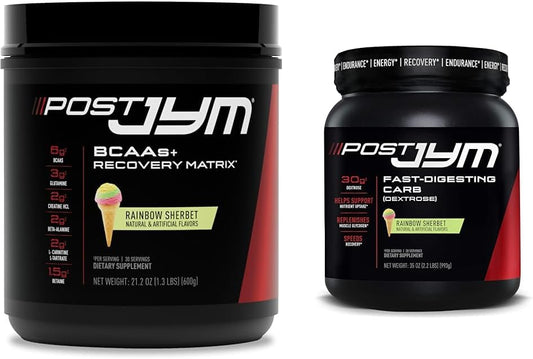 Post JYM Active Matrix Post-Workout Supplement with BCAAs, Glutamine, Creatine HCL in Rainbow Sherbet Flavor - 30 Servings