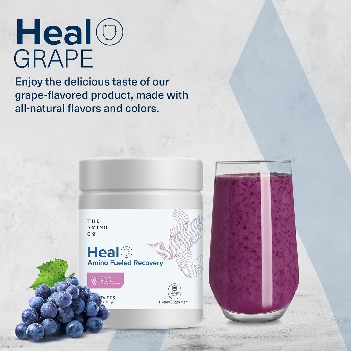 Post Workout Recovery Drink with Pure EAA Amino Acid Formula - Vegan & Keto-Friendly Grape Flavor - 10.89oz.