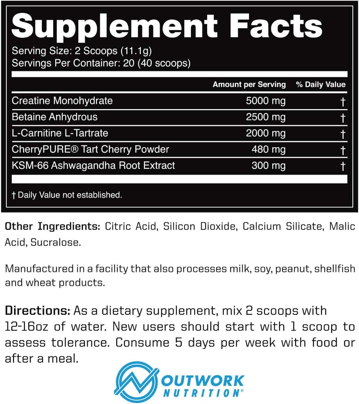 Post Workout Recovery Powder for Men and Women - Outwork Nutrition Supplement, Recharge Muscles After Gym, Muscle Builder, 240g (Iced Tea)