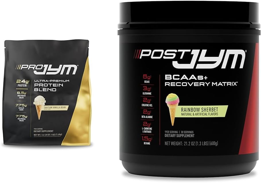 Post-Workout Supplement with BCAA's, Glutamine, Creatine HCL - Rainbow Sherbert Flavor, 30 Servings