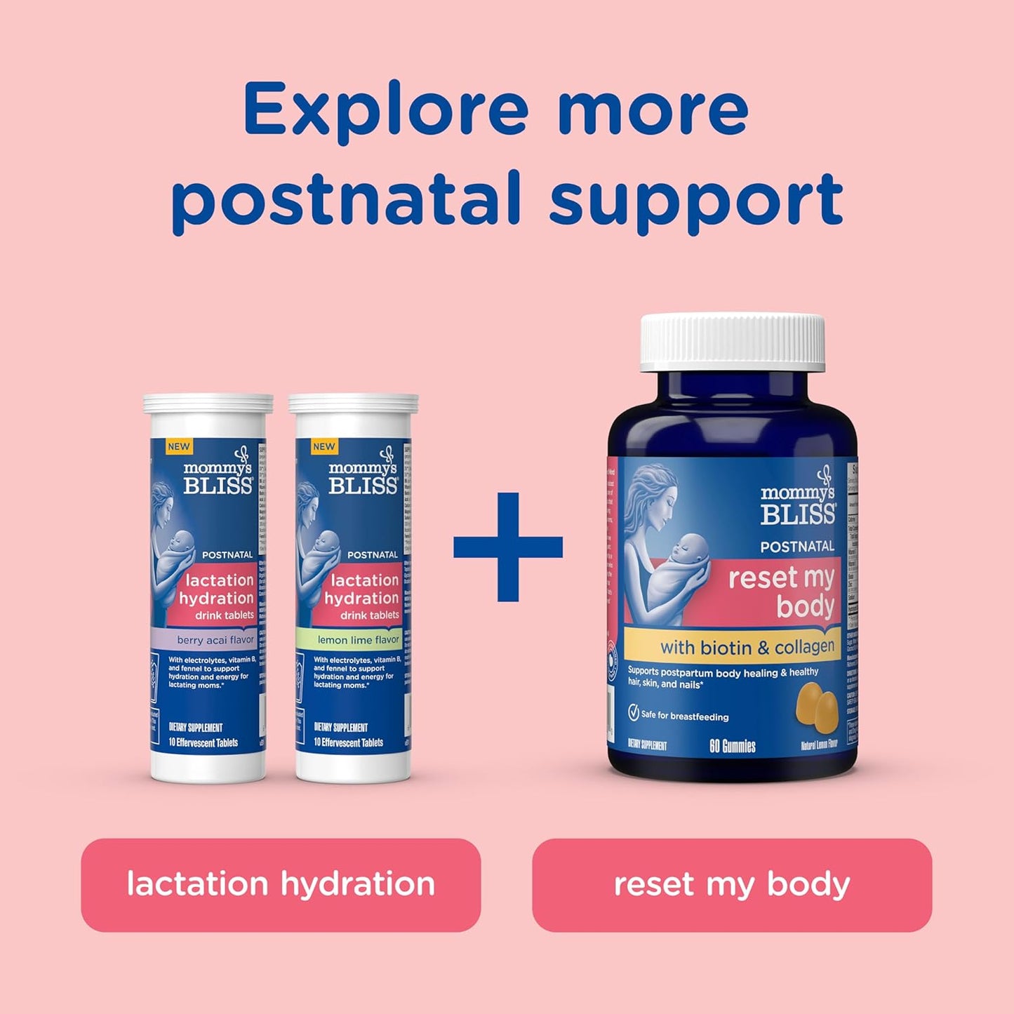 Postnatal Support Ashwagandha Gummies - Reduce Stress, Support Healthy Mood - Vegan Raspberry - 60 ct